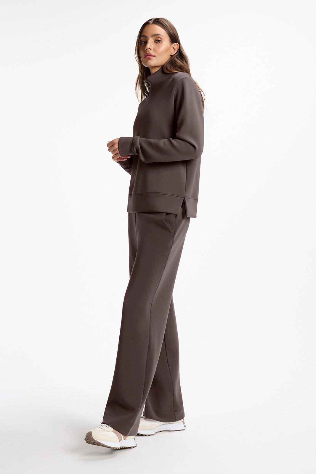Dreamweave™ Mock Neck Sweatshirt - Java
