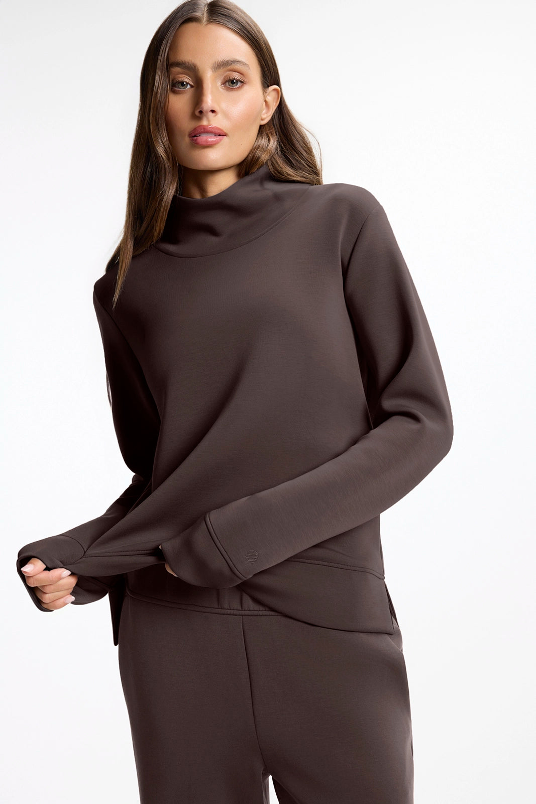 Dreamweave™ Mock Neck Sweatshirt - Java