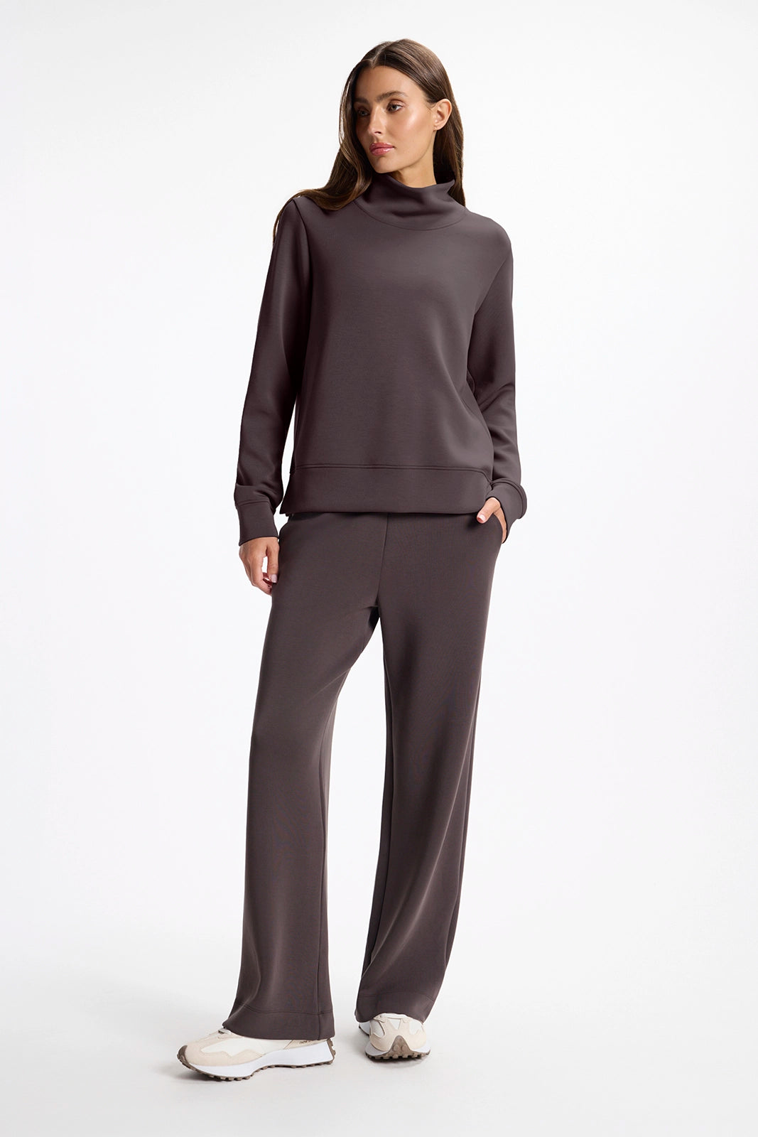 Dreamweave™ Mock Neck Sweatshirt - Java