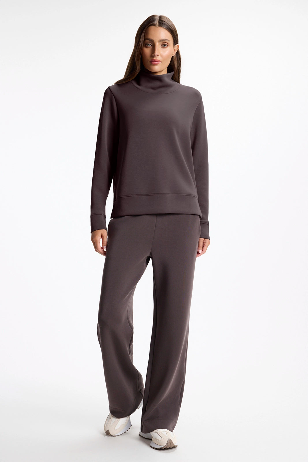 Dreamweave™ Mock Neck Sweatshirt - Java