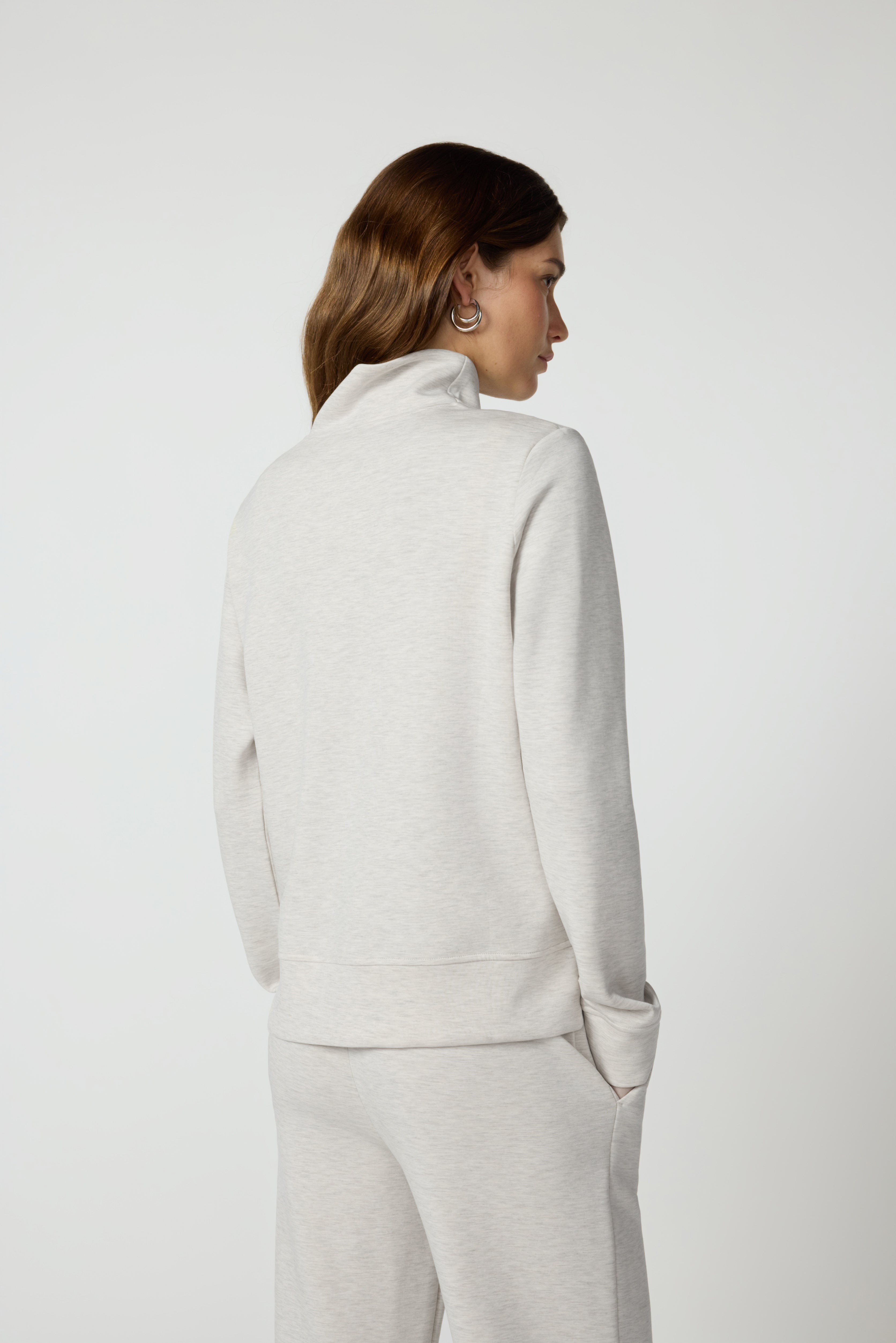 Dreamweave Mock Neck Sweatshirt - Htr Moonbeam