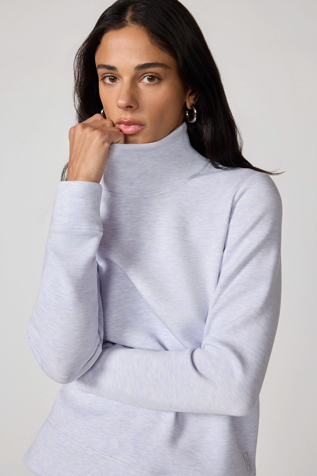 Dreamweave Mock Neck Sweatshirt - Htr Sweet Lavender