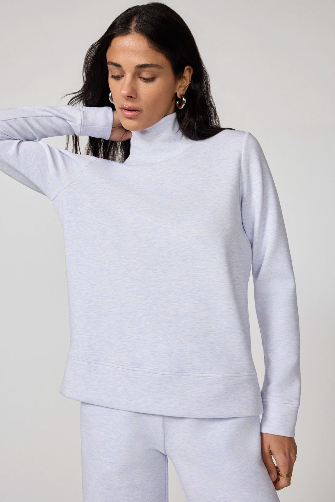 Dreamweave Mock Neck Sweatshirt - Htr Sweet Lavender