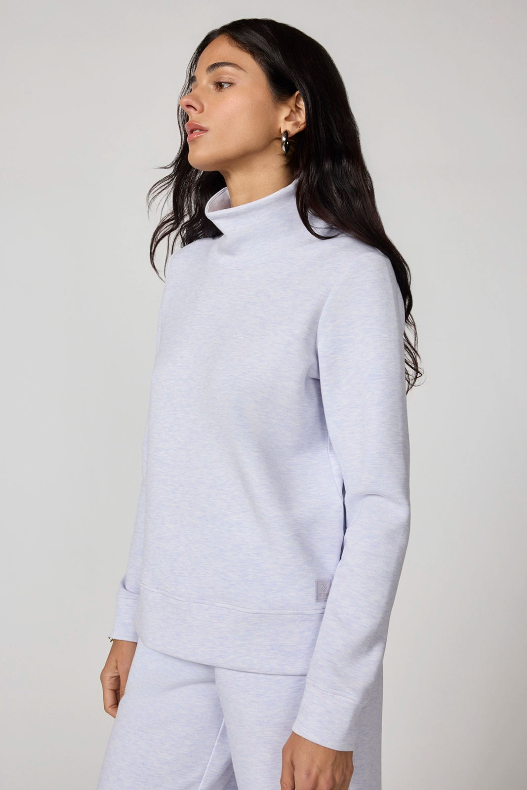 Dreamweave Mock Neck Sweatshirt - Htr Sweet Lavender