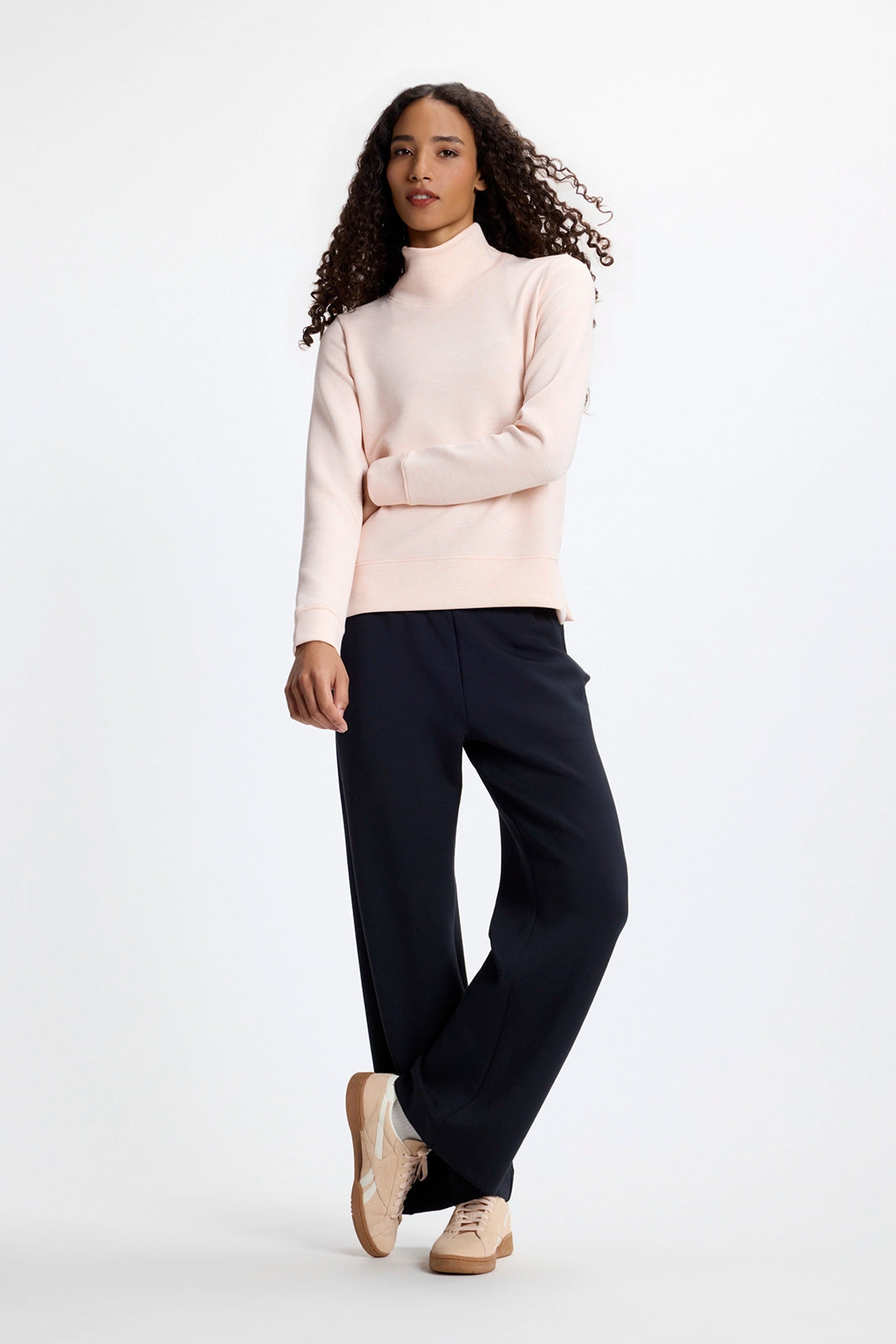 Dreamweave™ Mock Neck Sweatshirt - Htr Pearl Blush