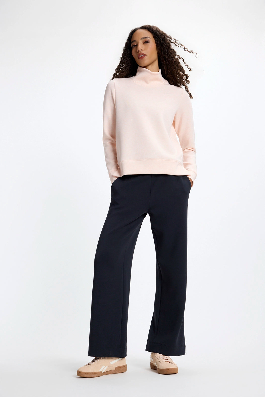 Dreamweave™ Mock Neck Sweatshirt - Htr Pearl Blush