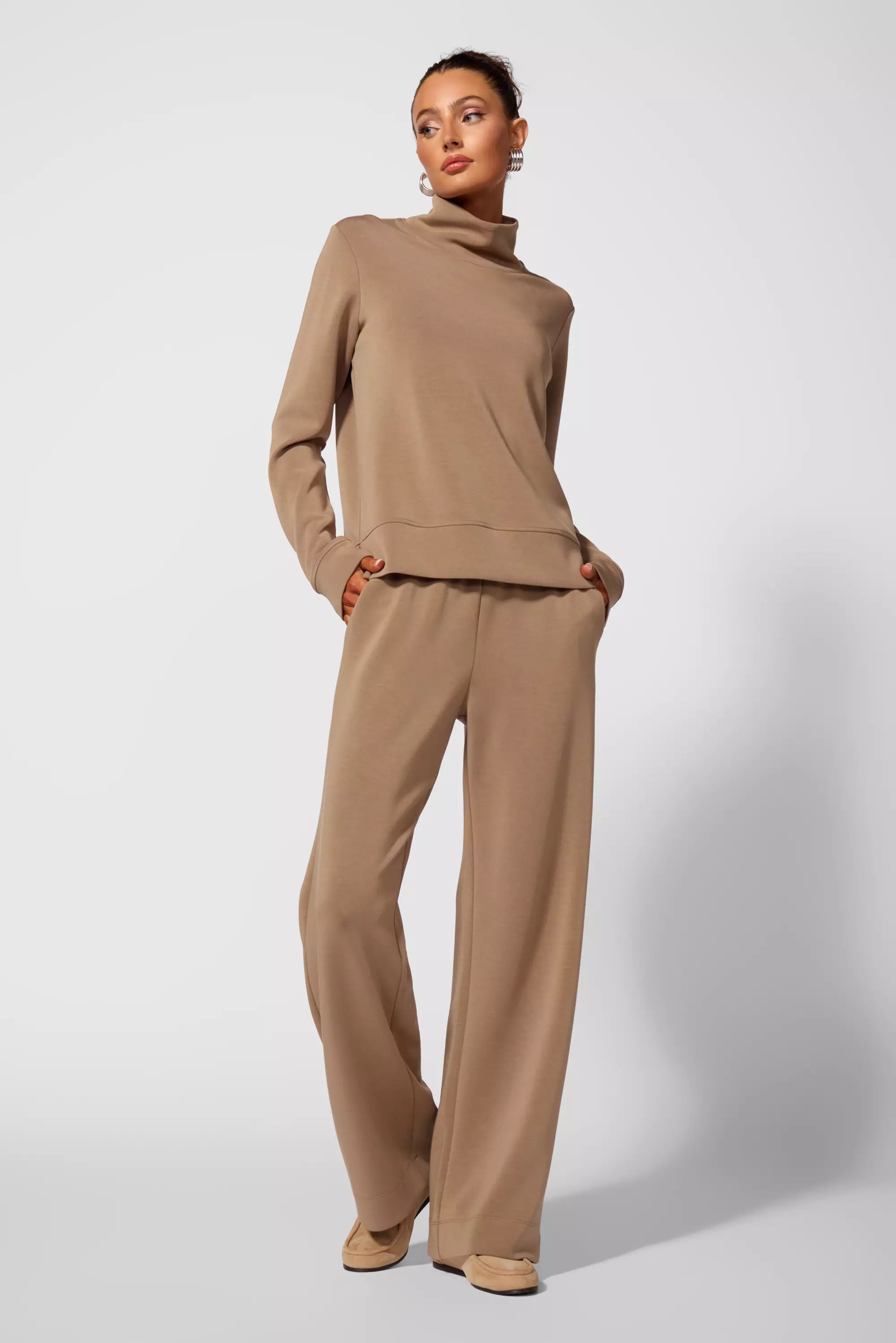 Dreamweave Mock Neck Sweatshirt - Caribou