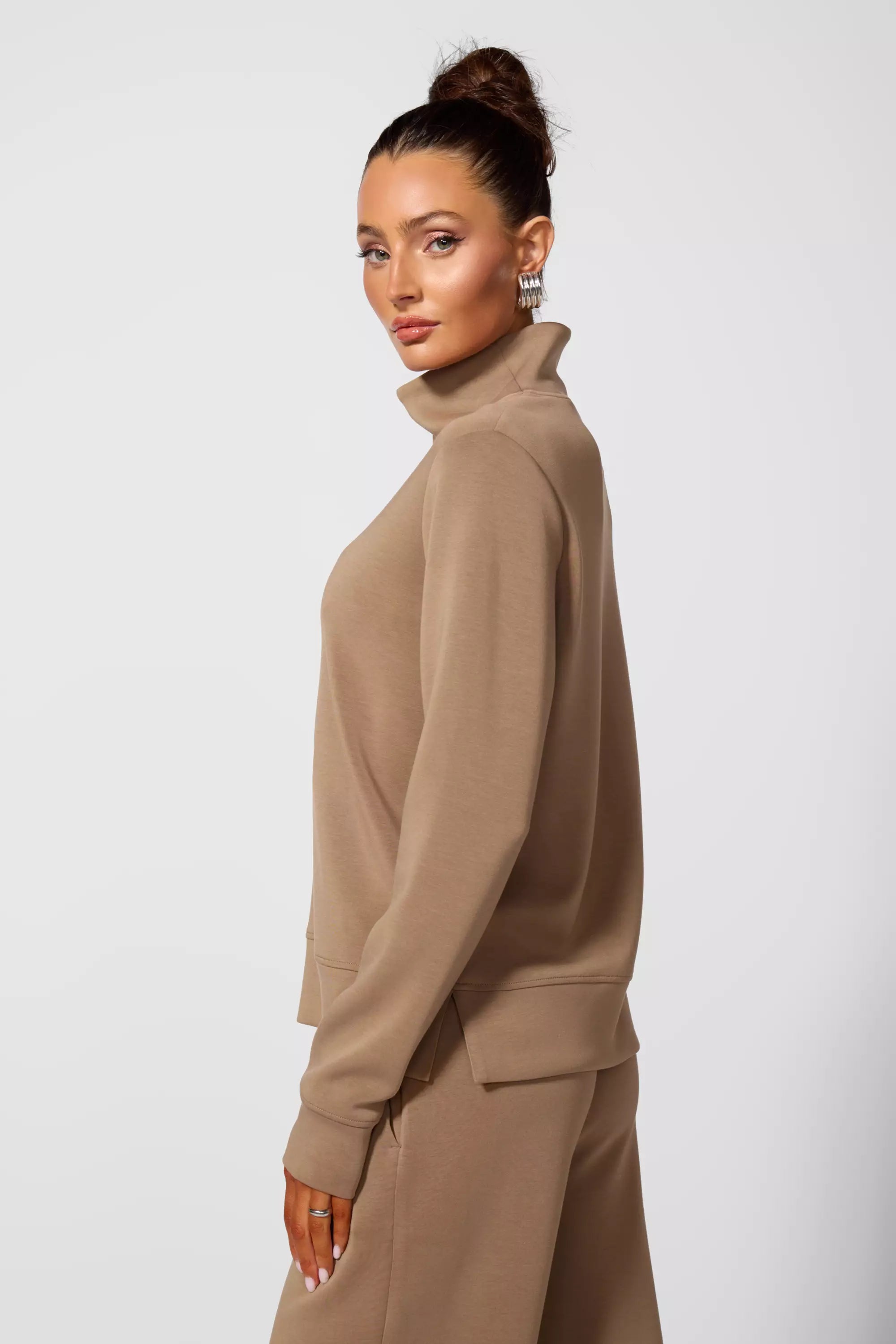Dreamweave Mock Neck Sweatshirt - Caribou