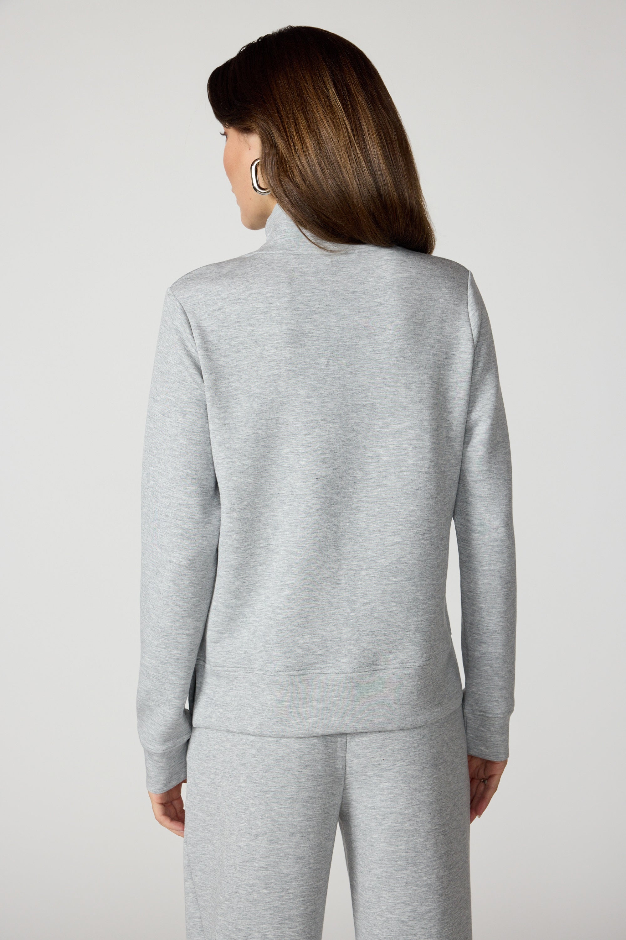 Dreamweave Mock Neck Sweatshirt - Htr Concrete
