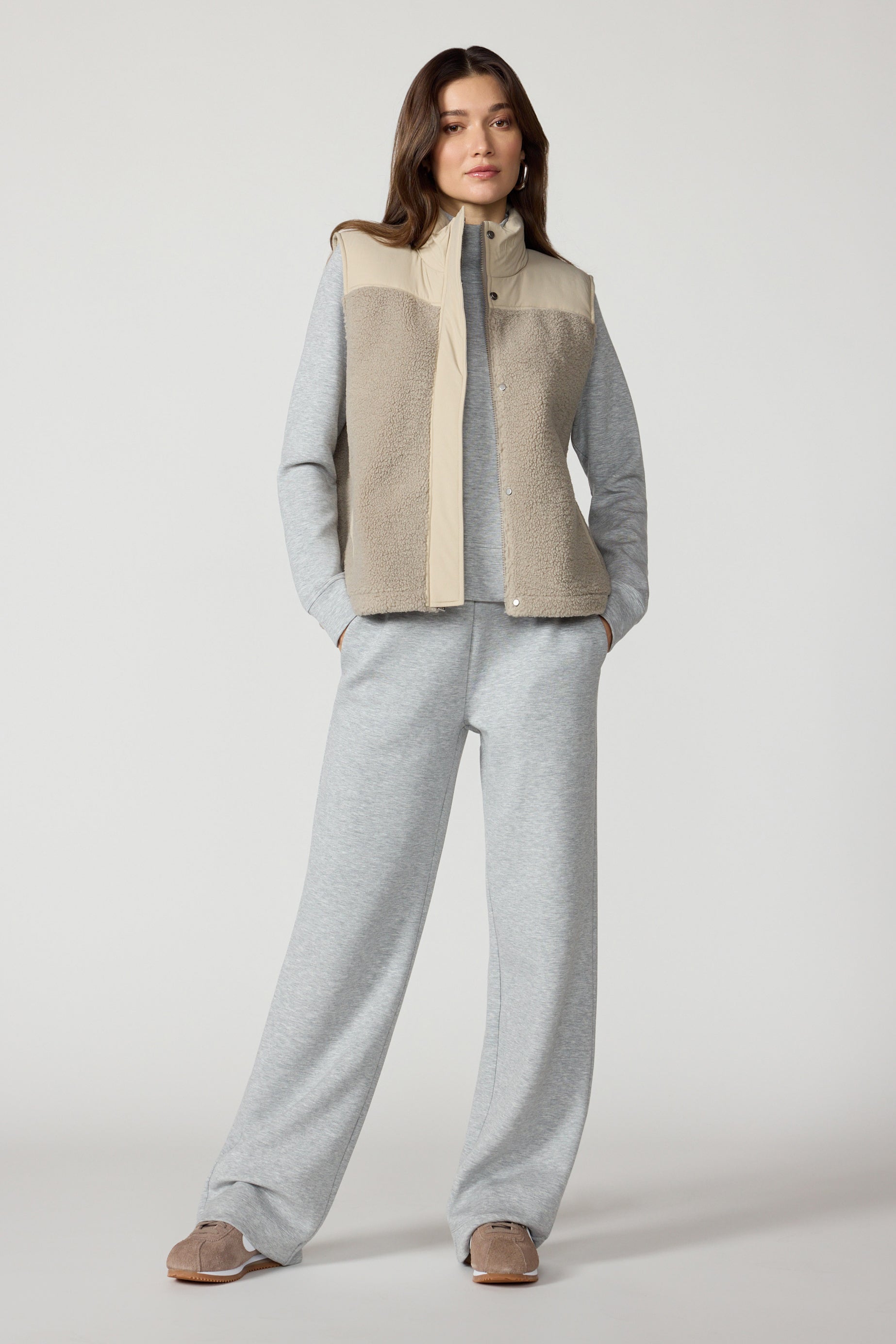 Dreamweave Mock Neck Sweatshirt - Htr Concrete