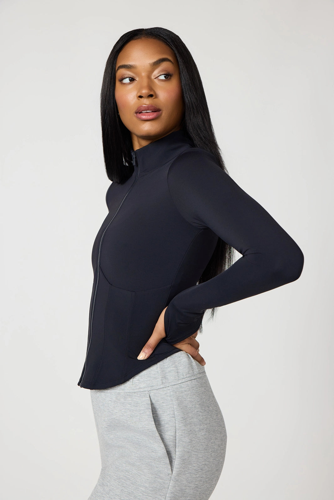 Sculpt Corset Full Zip - Black