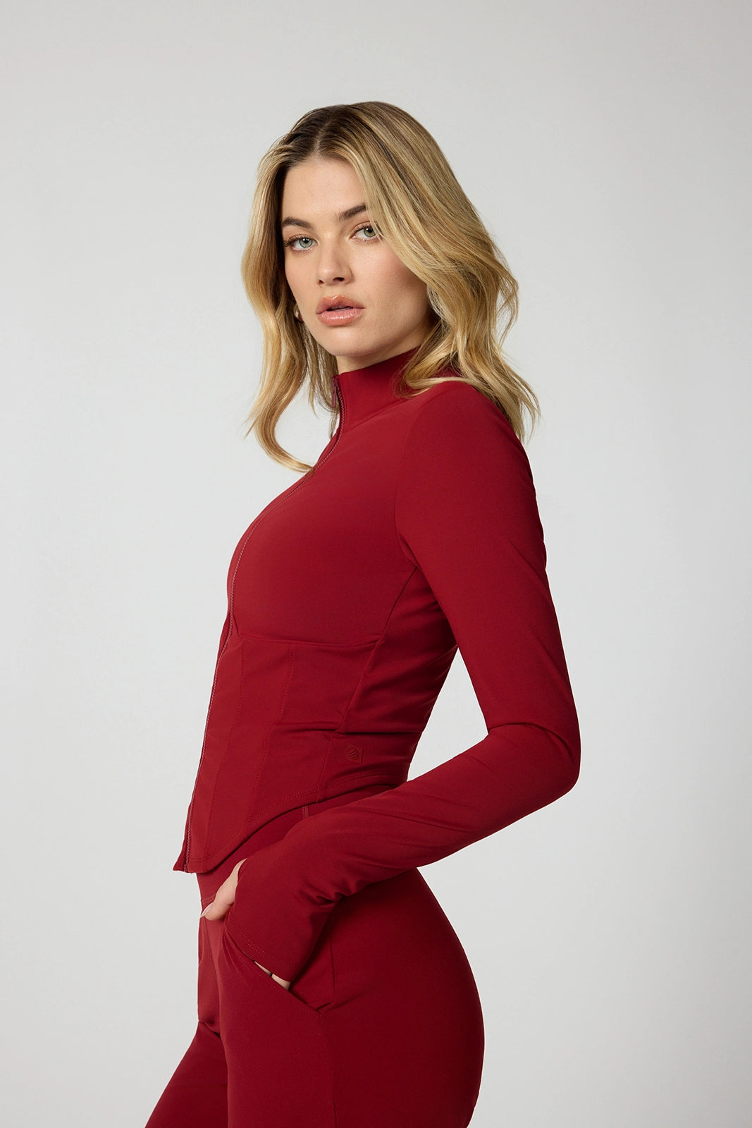 Sculpt Corset Full Zip - Merlot