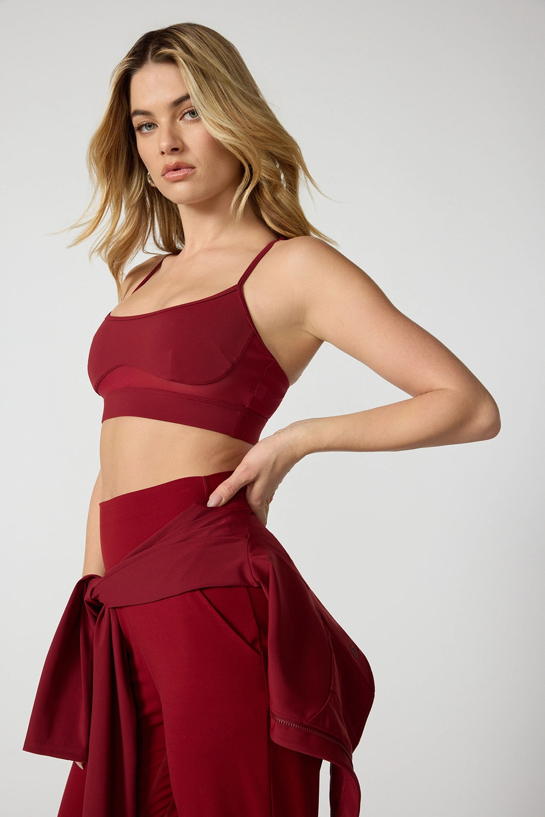 Sculpt Cross Back Bra - Merlot