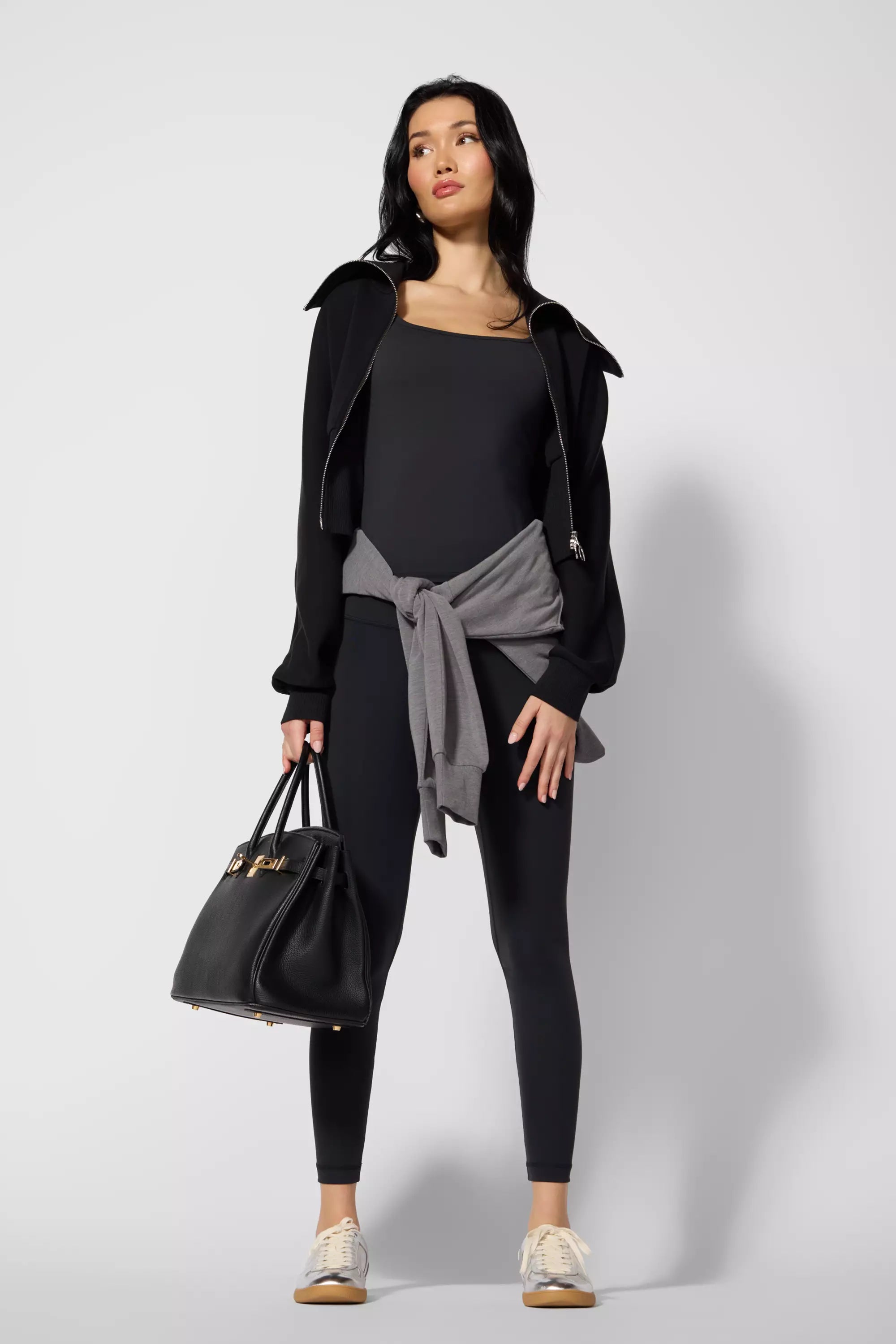 Cloud Strappy Tank with Support - Jet Black