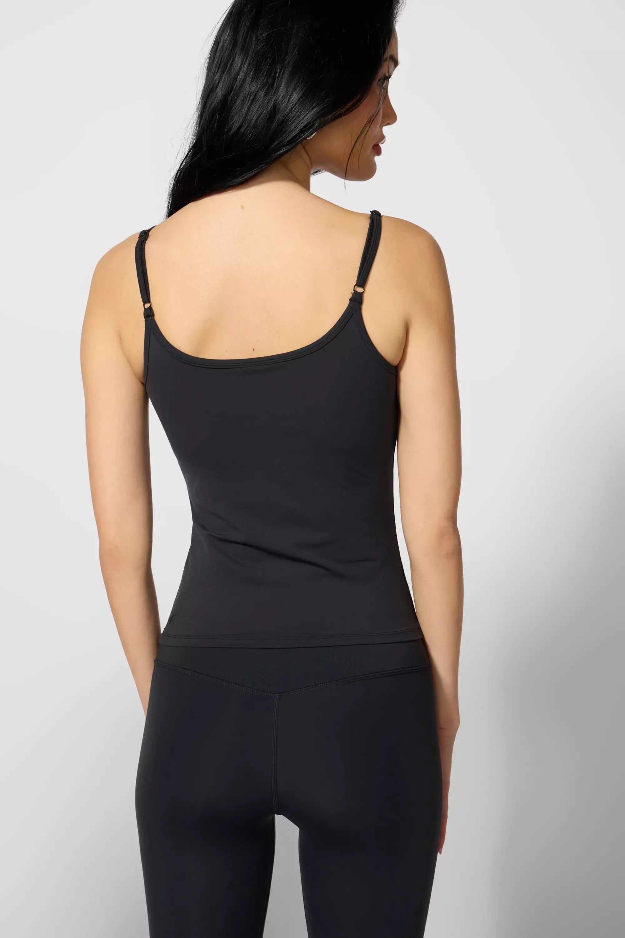 Cloud Strappy Tank with Support - Jet Black