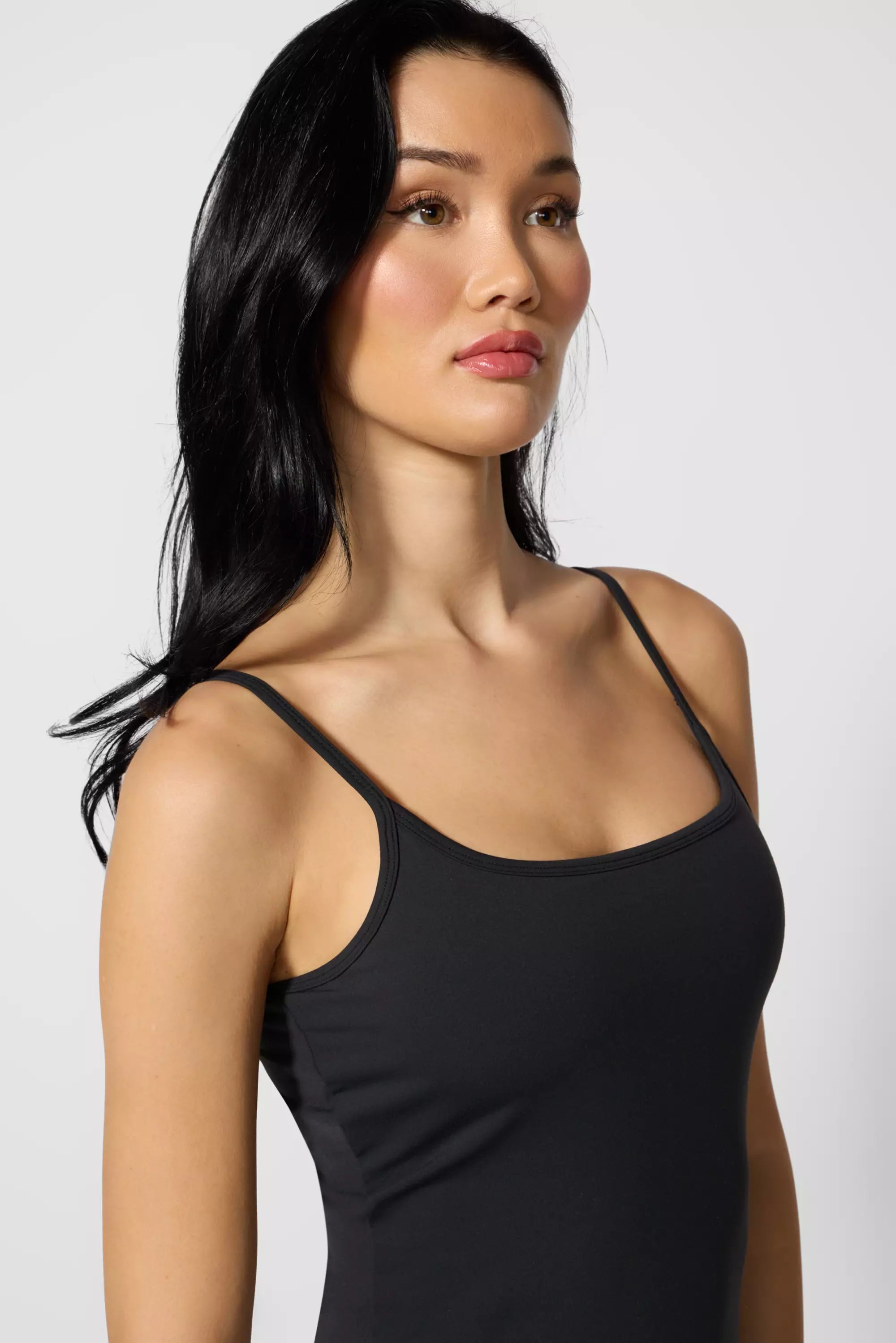 Cloud Strappy Tank with Support - Jet Black