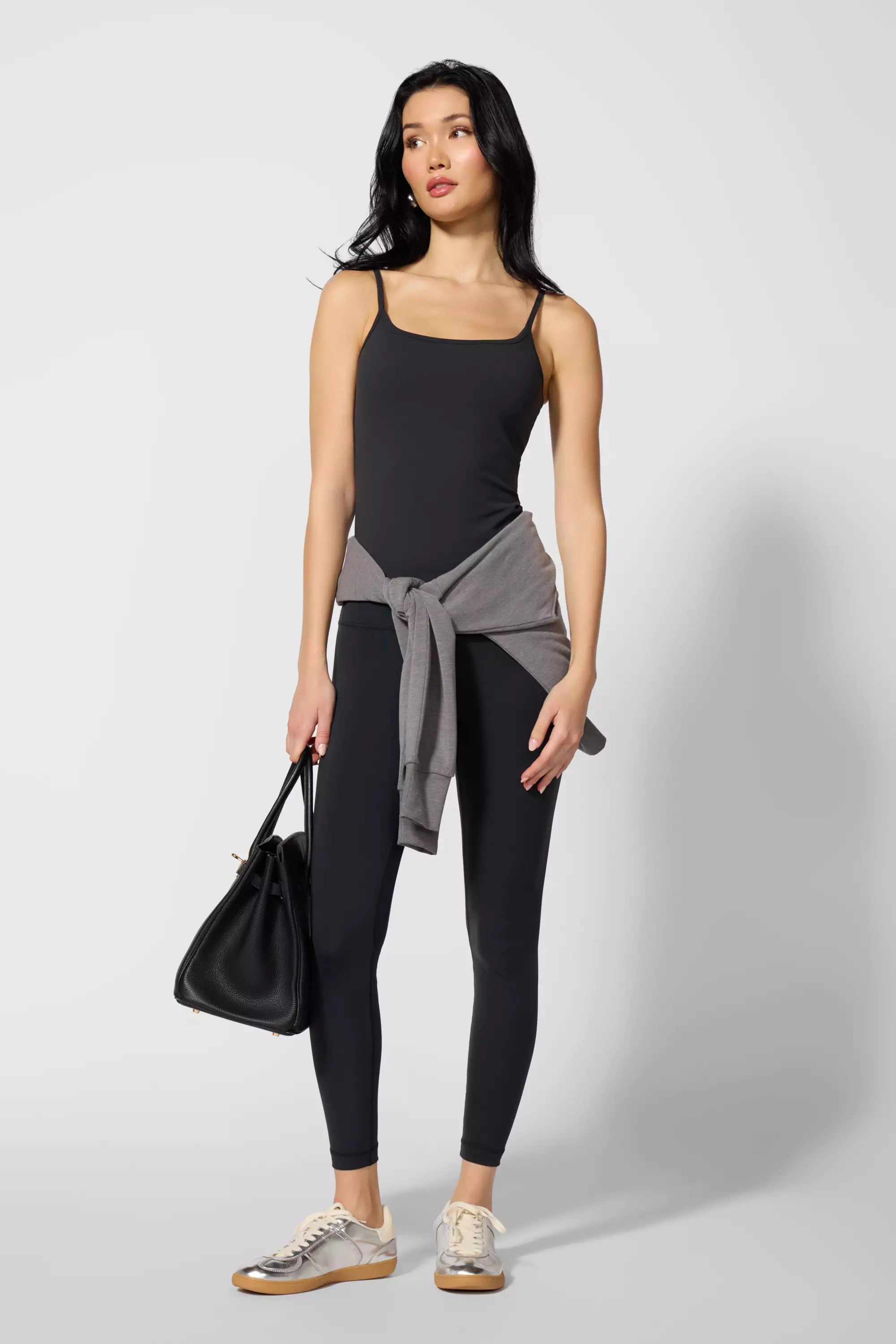 Cloud Strappy Tank with Support - Jet Black