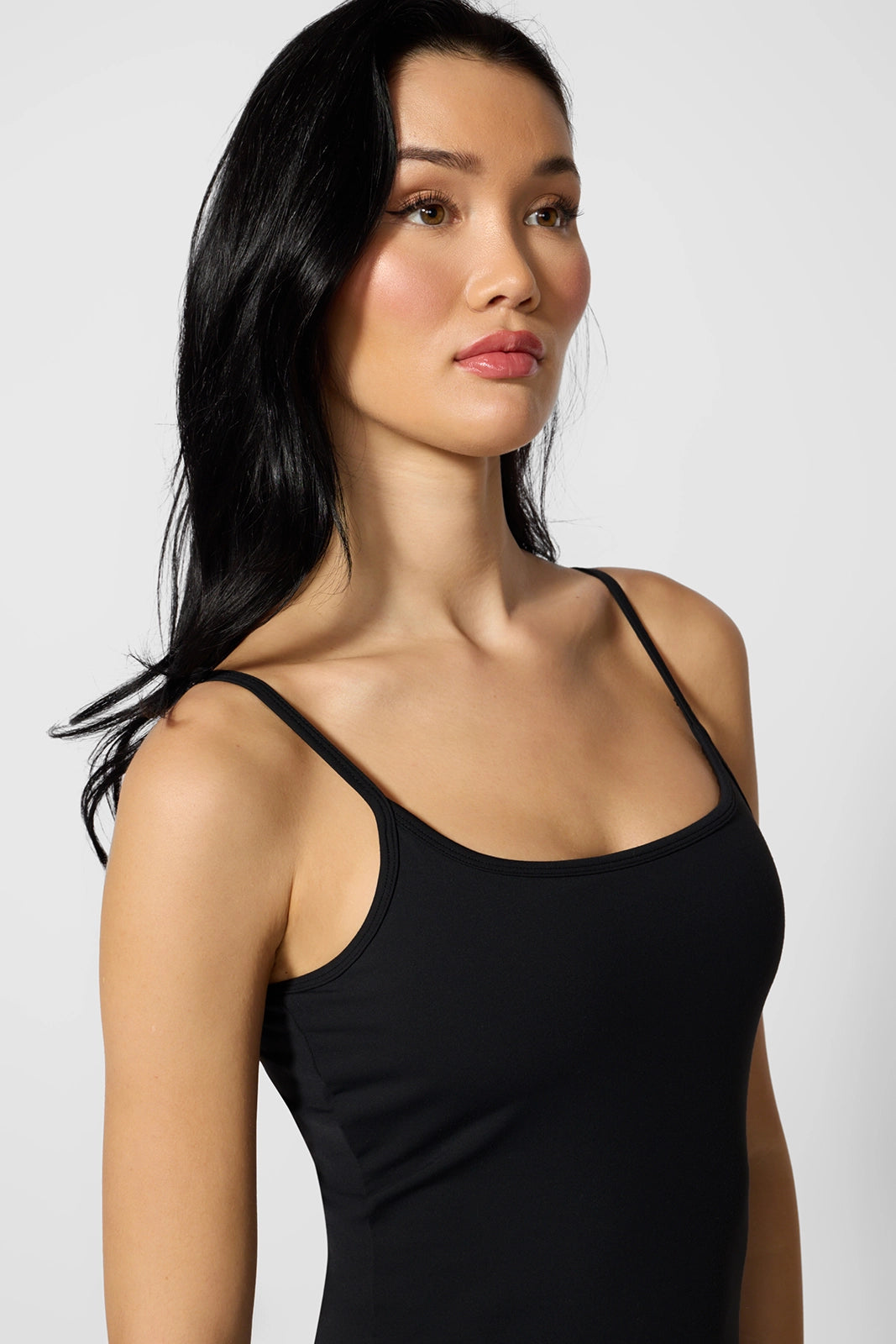 Cloud Strappy Tank with Support - Black