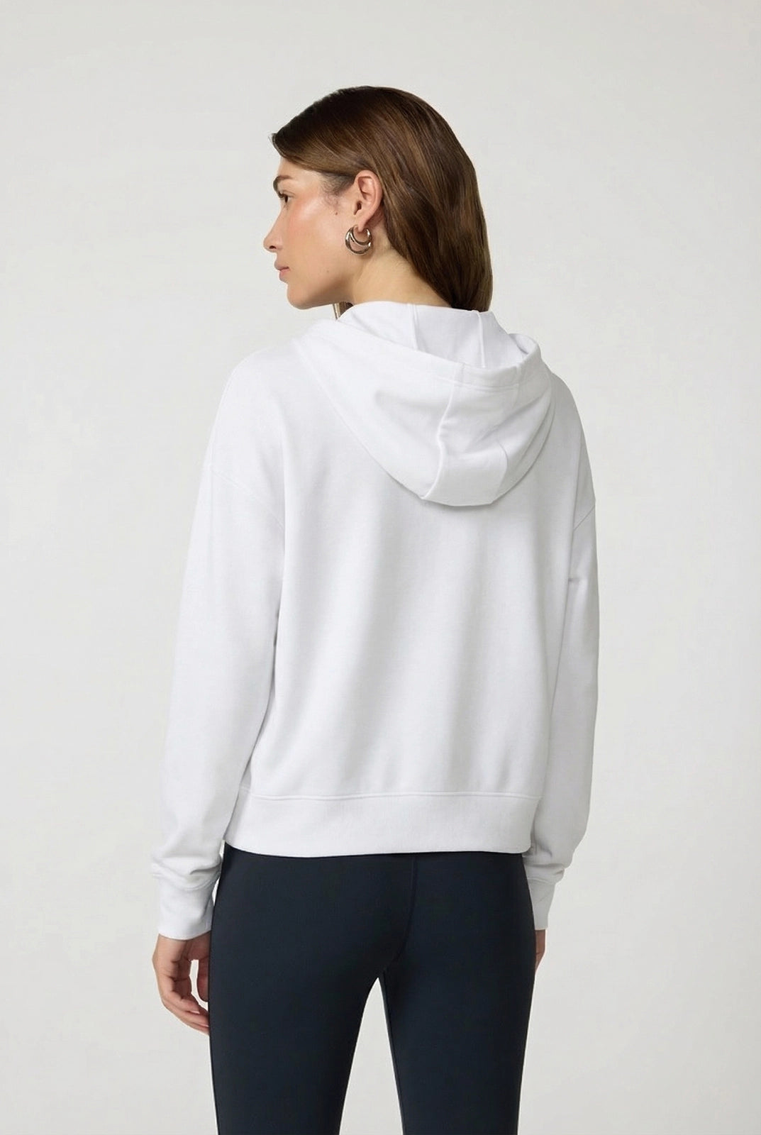 Cozy Fleece Full Zip Hoodie - Brilliant White