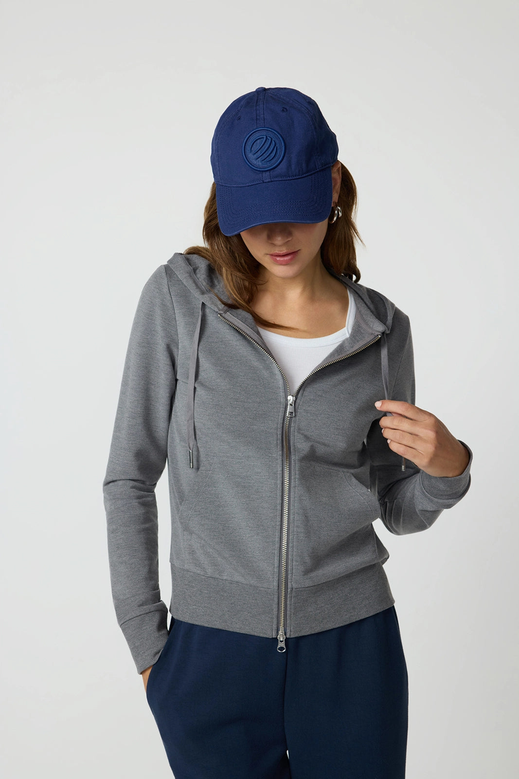 Cozy Fleece Full Zip Slim Hoodie - Htr Steel Grey