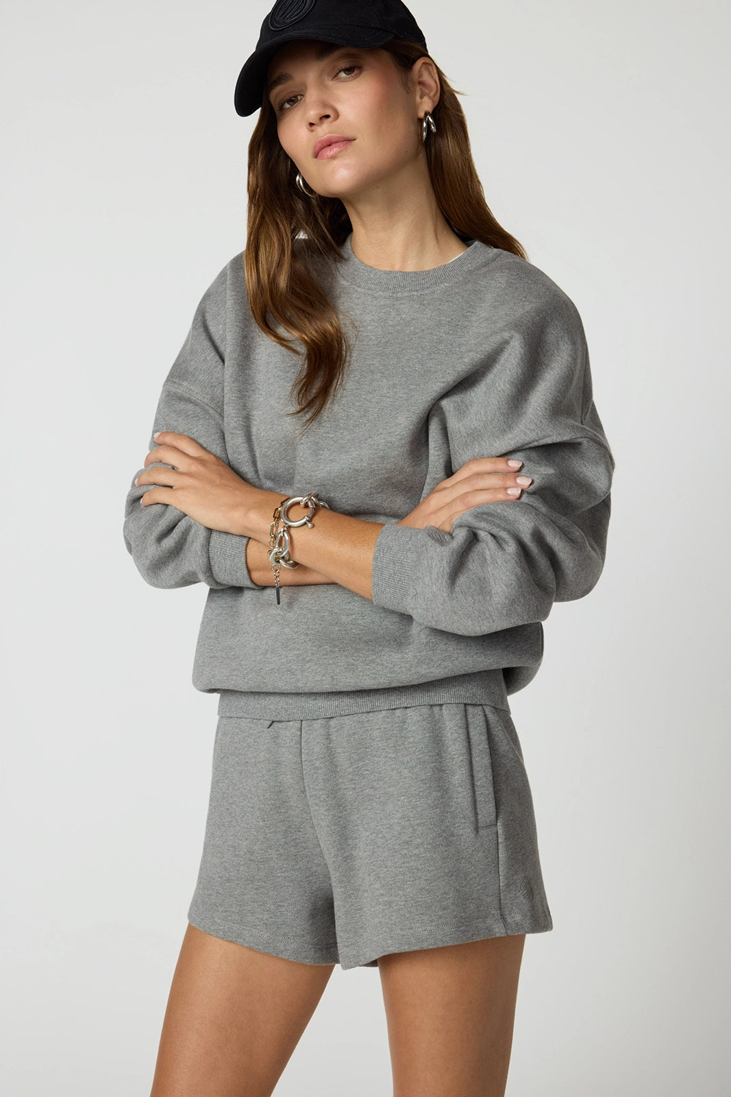 Luxefleece Boyfriend Sweatshirt - Htr Steel Grey