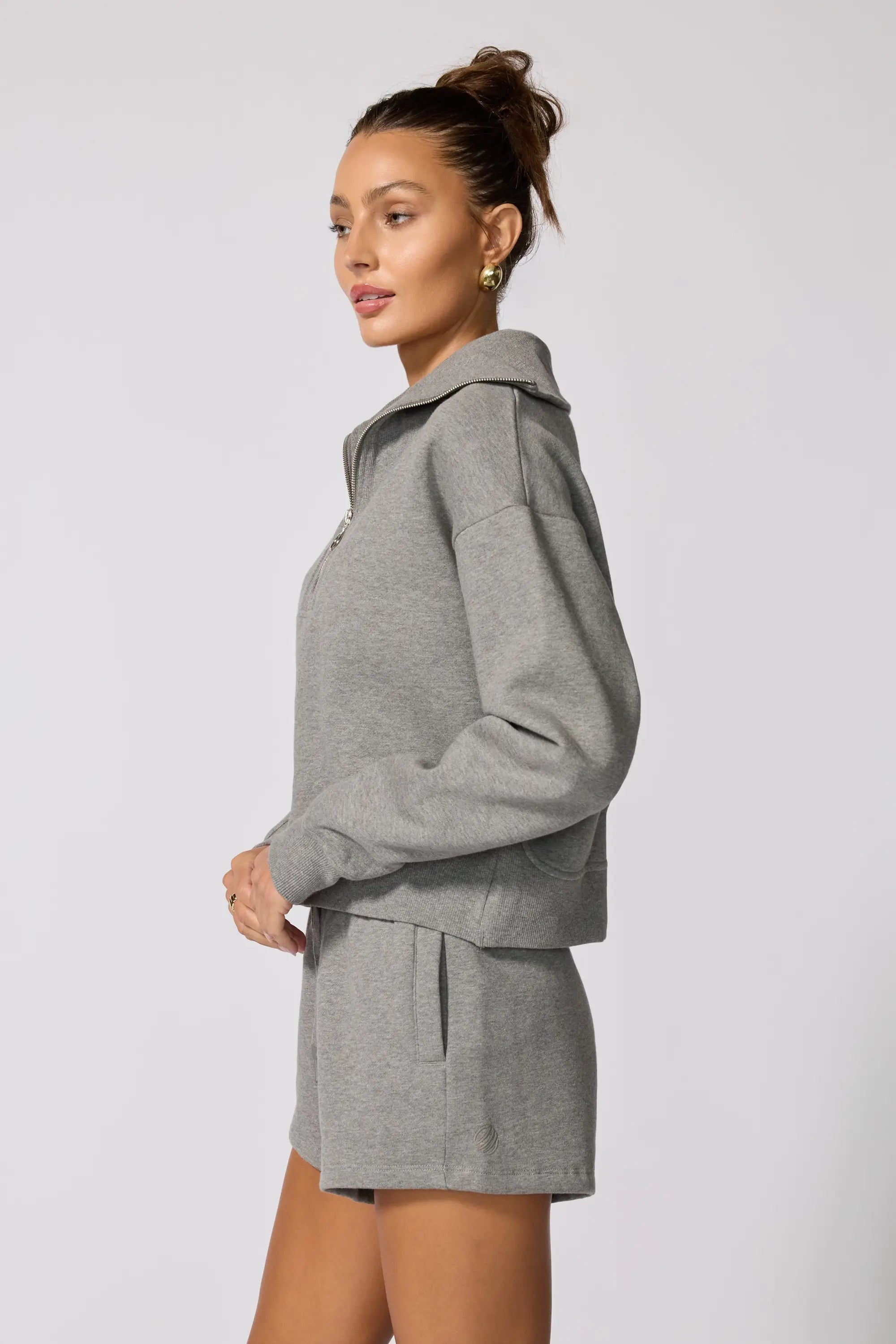 Luxefleece 1/4 Zip Sweatshirt - Htr Steel Grey