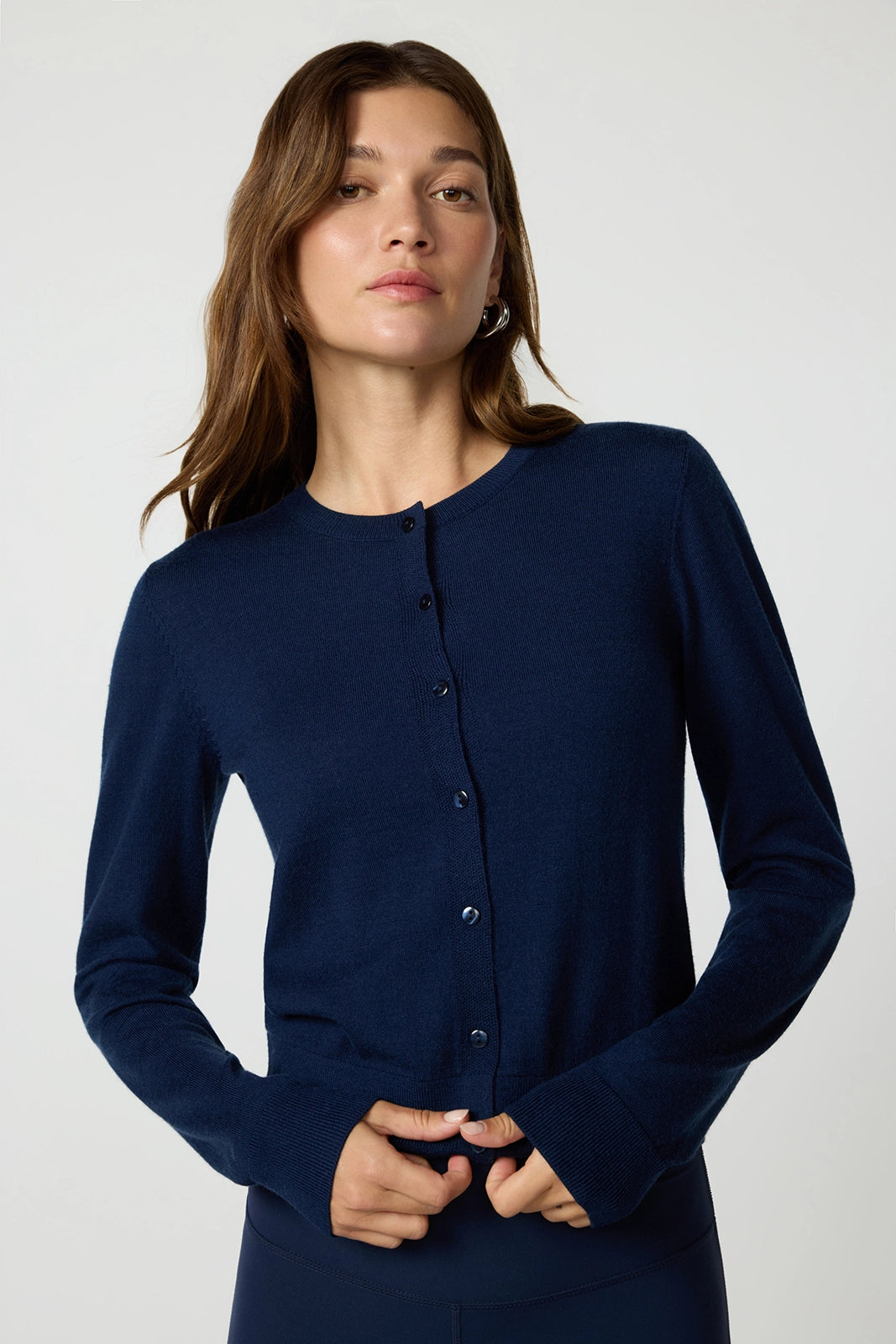 For general description, go to 'Main Product Description' region - Merino Cardigan - Navy Blazer