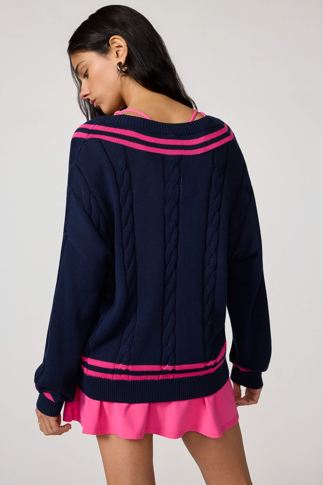 Club Sweater - Navy Blazer/Fuchsia