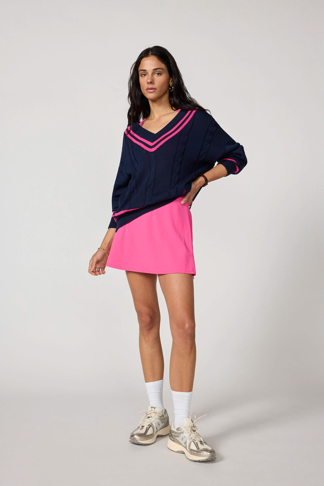 Club Sweater - Navy Blazer/Fuchsia