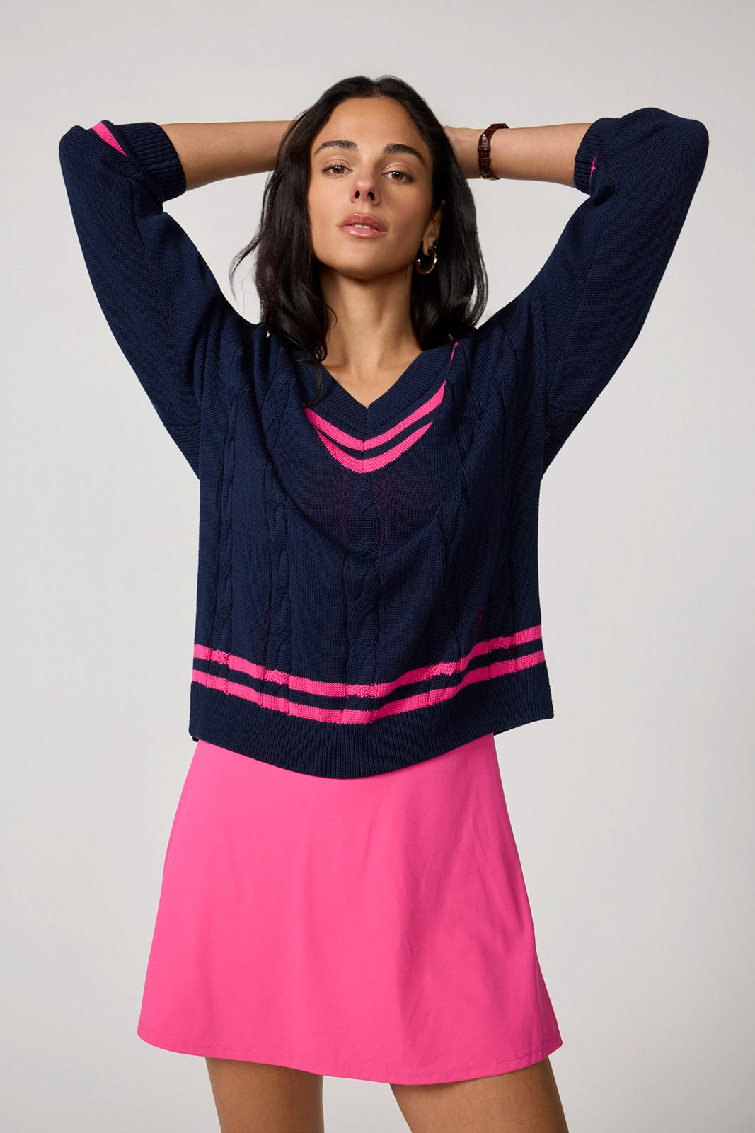 Club Sweater - Navy Blazer/Fuchsia