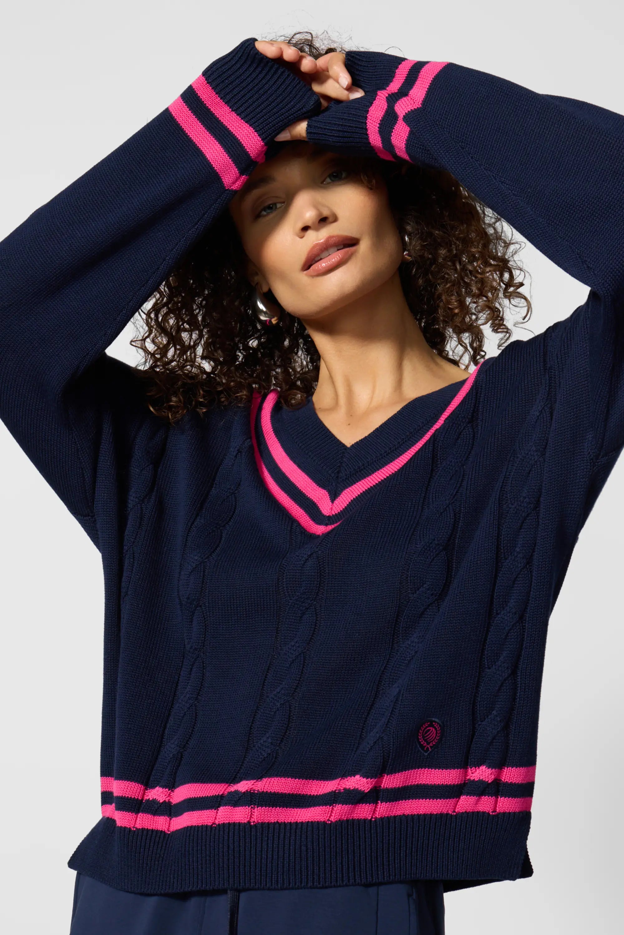 Club Sweater - Navy Blazer/Fuchsia