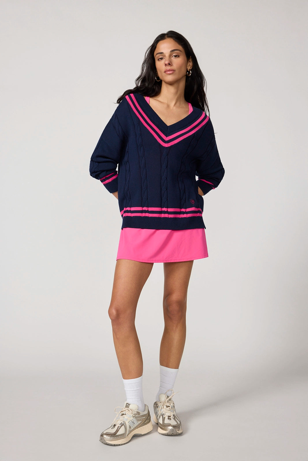 Club Sweater - Navy Blazer/Fuchsia