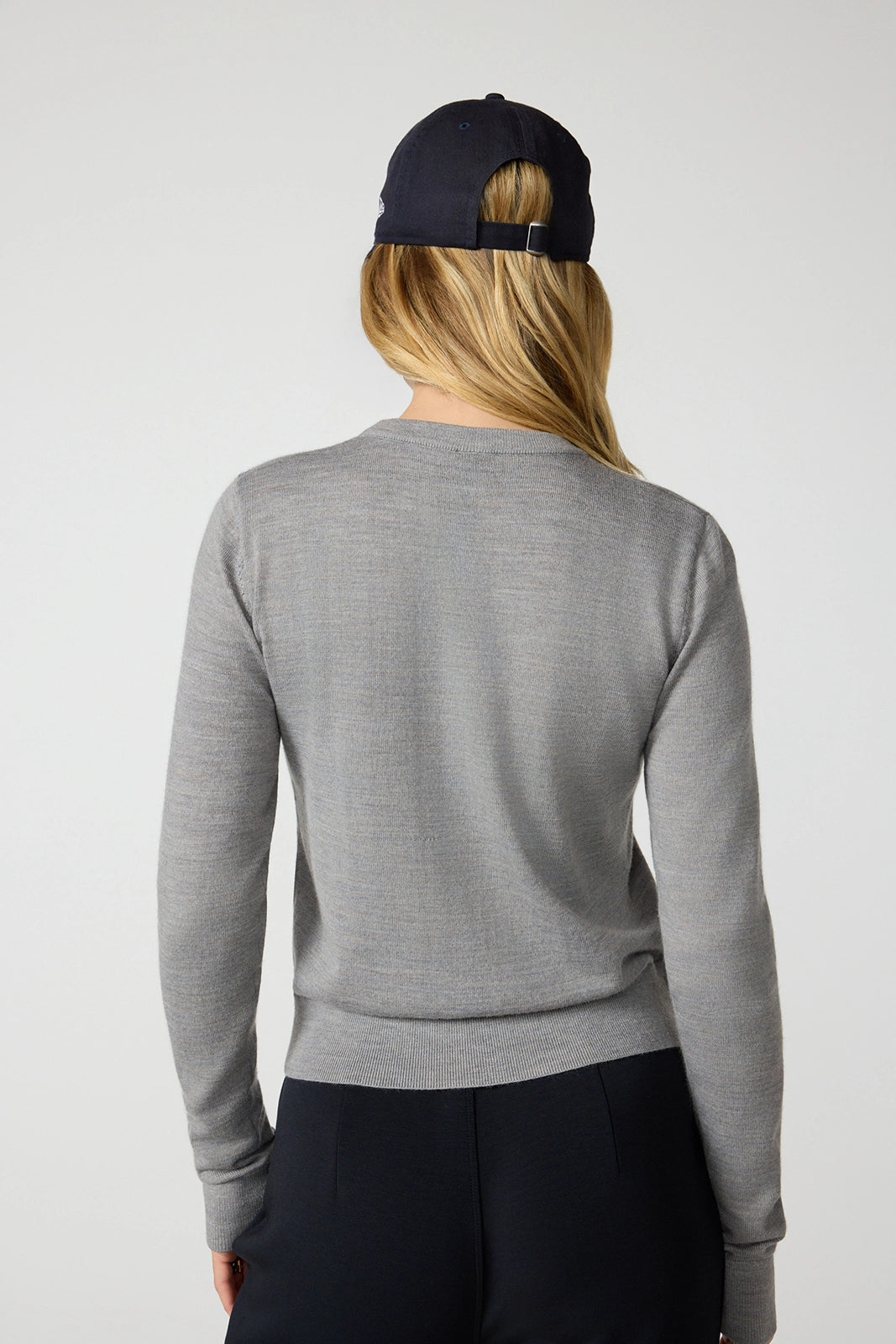 Merino Crew Neck - Htr Steel Grey