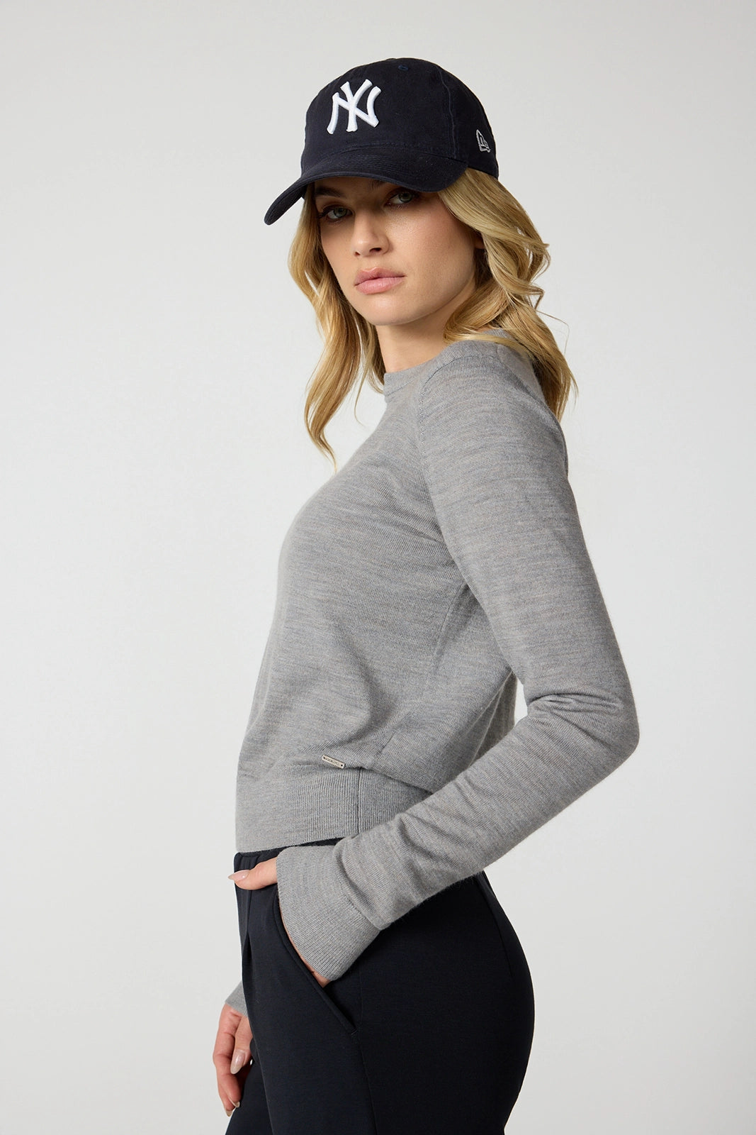 Merino Crew Neck - Htr Steel Grey