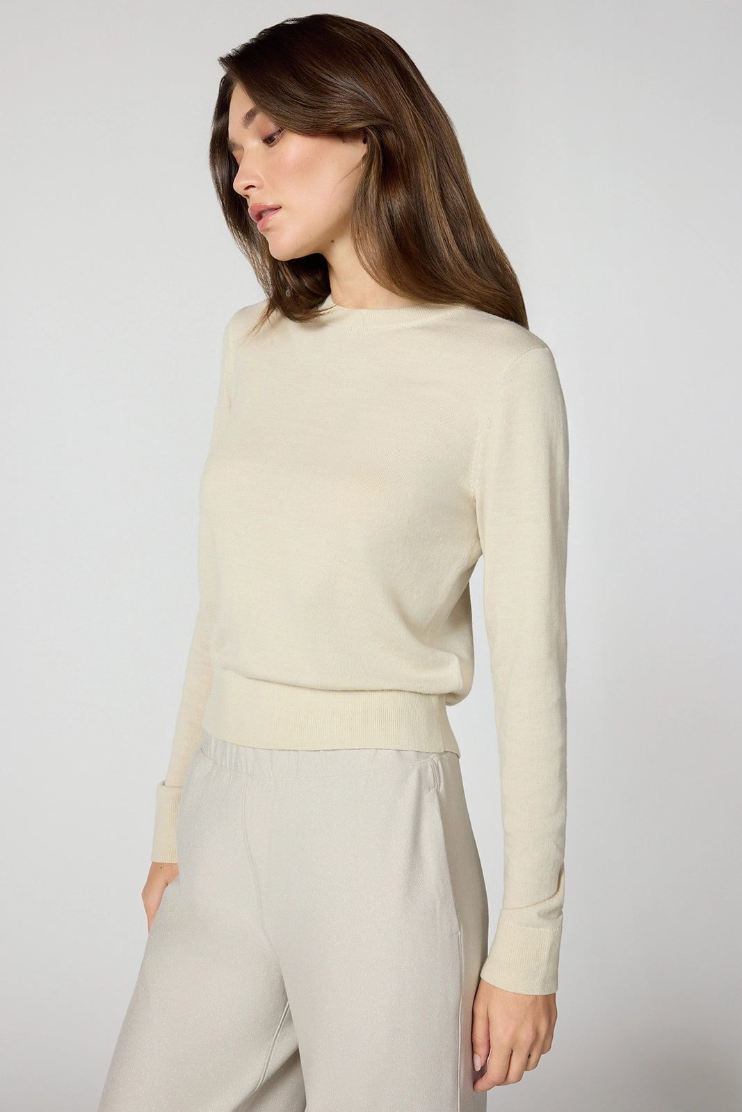 Merino Crew Neck - Htr Brown Rice