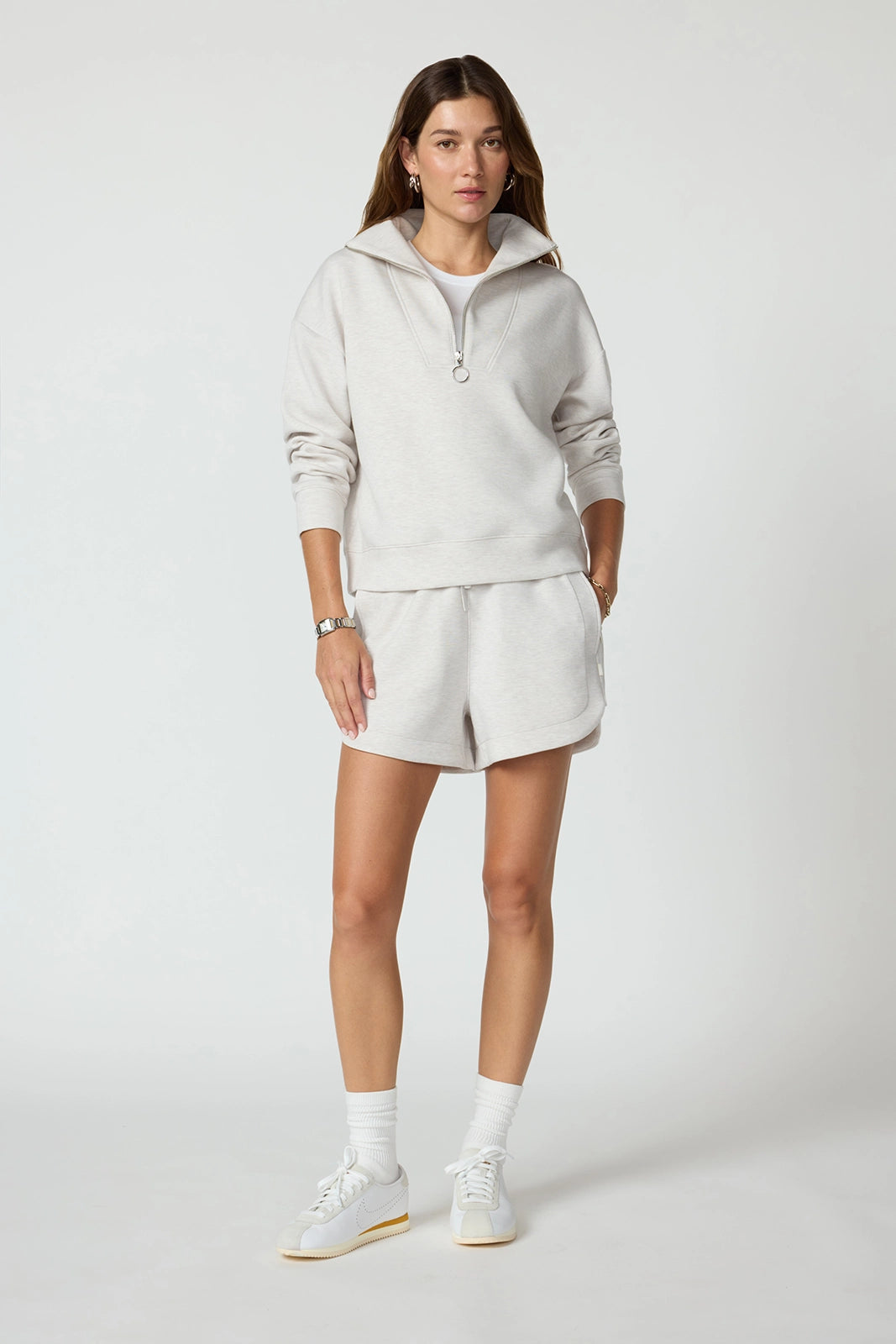 Dreamweave Long Sleeve Quarter Zip - Htr Moonbeam