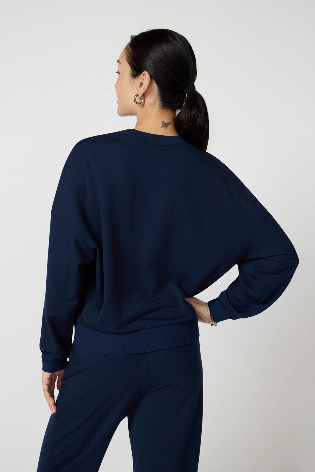 Cozy Fleece Boyfriend Sweatshirt - Navy Blazer