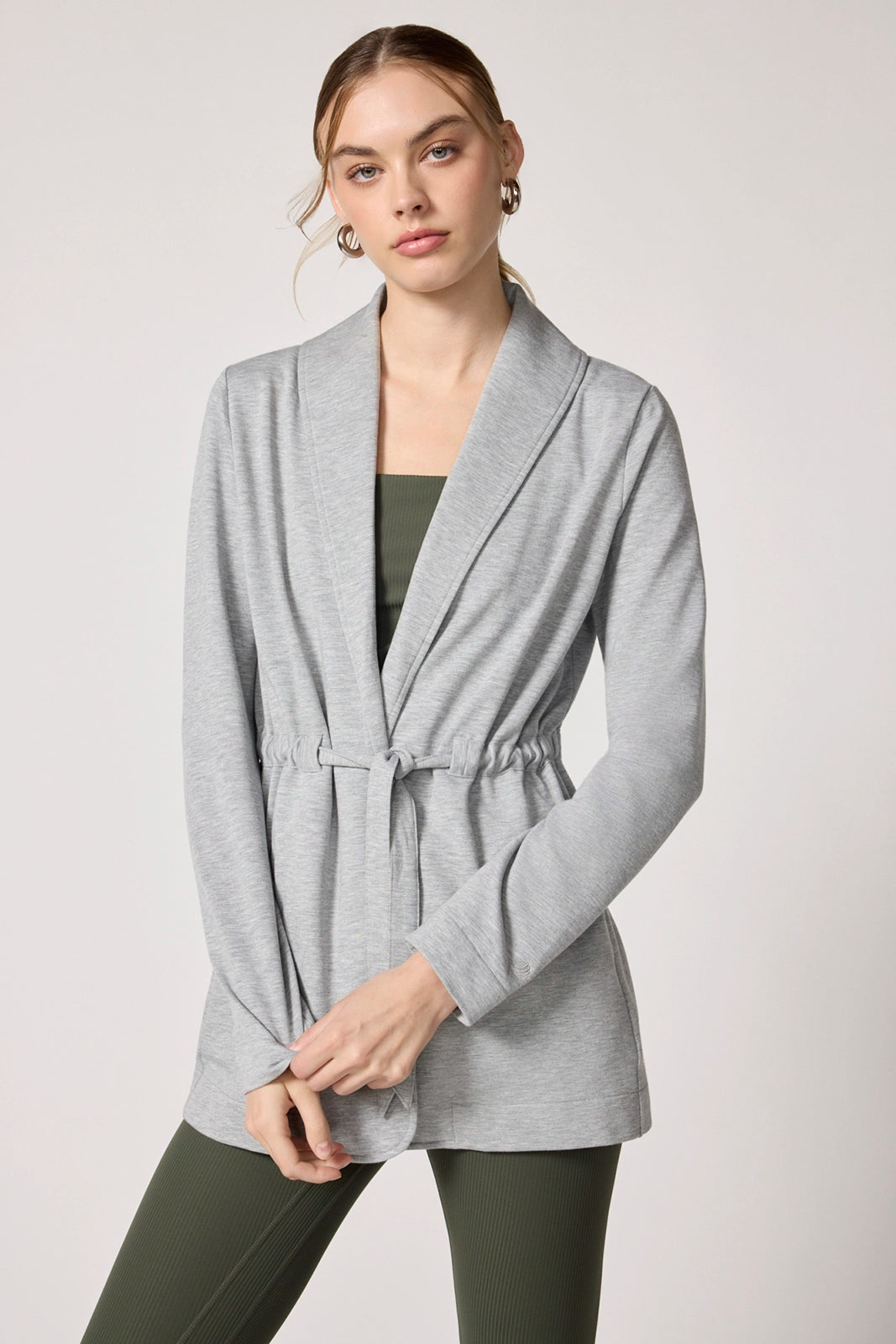 Cozy Fleece Cardigan - Htr Concrete