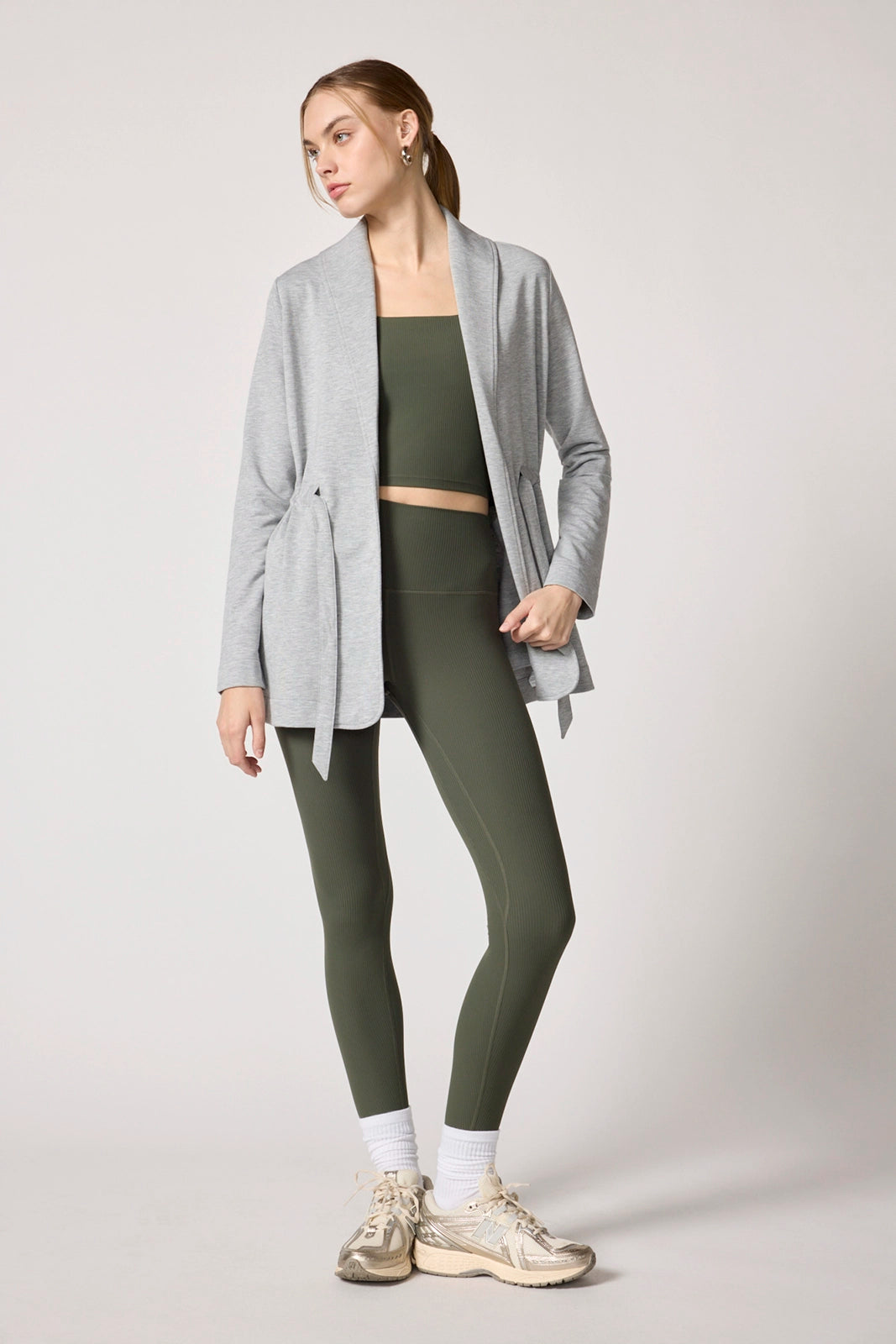 Cozy Fleece Cardigan - Htr Concrete