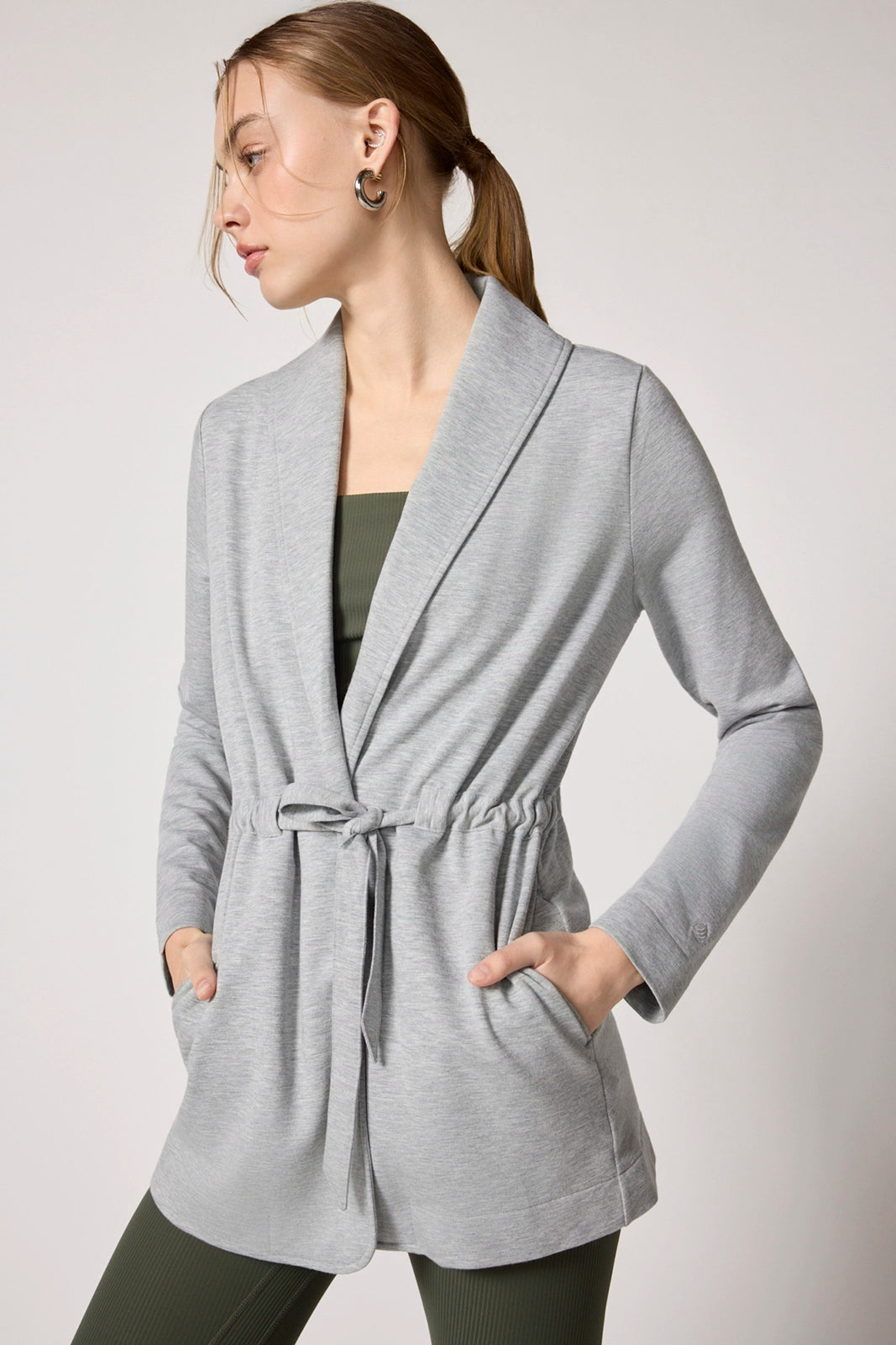 Cozy Fleece Cardigan - Htr Concrete