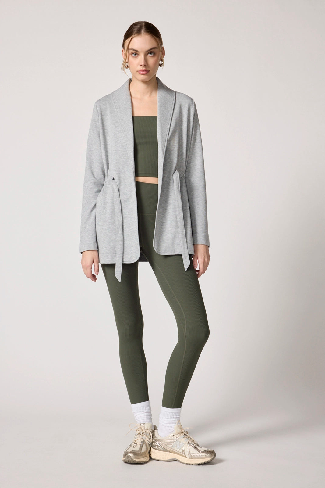 Cozy Fleece Cardigan - Htr Concrete