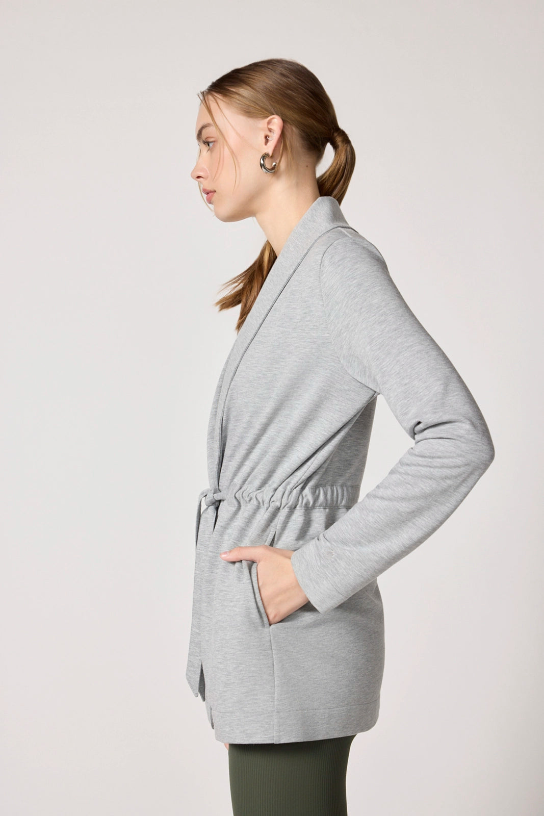 Cozy Fleece Cardigan - Htr Concrete