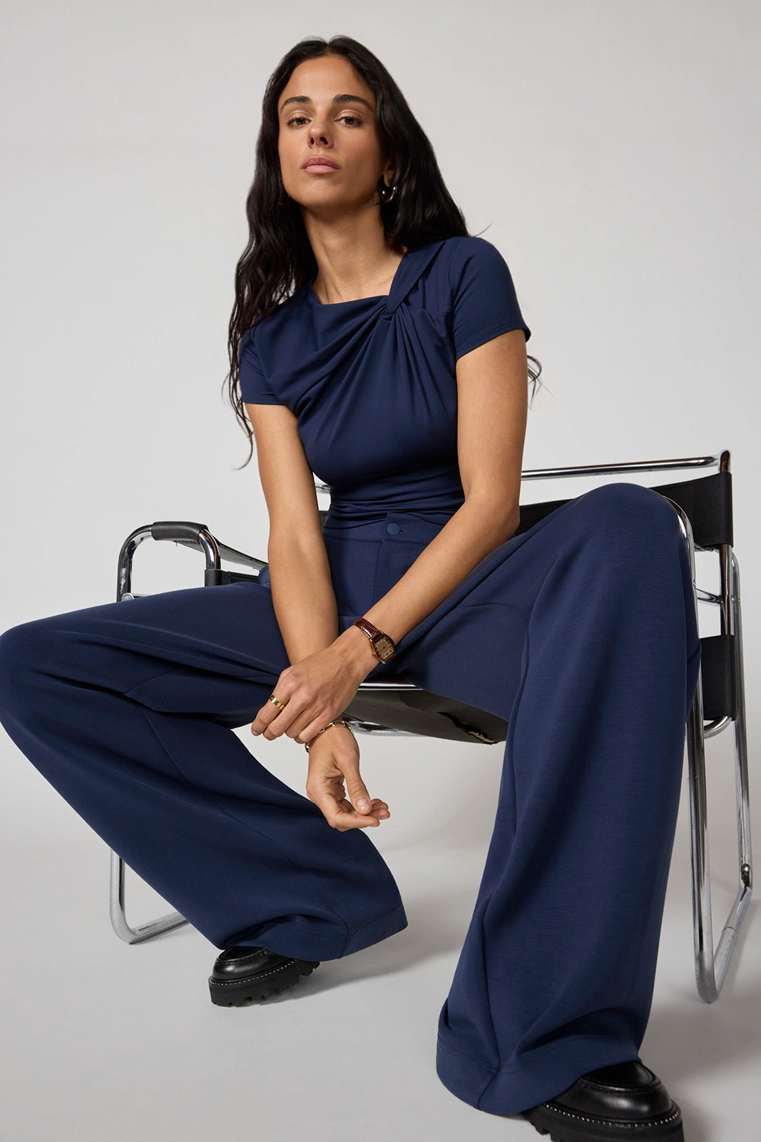 Cloud Knot Front Tee - Navy Blazer