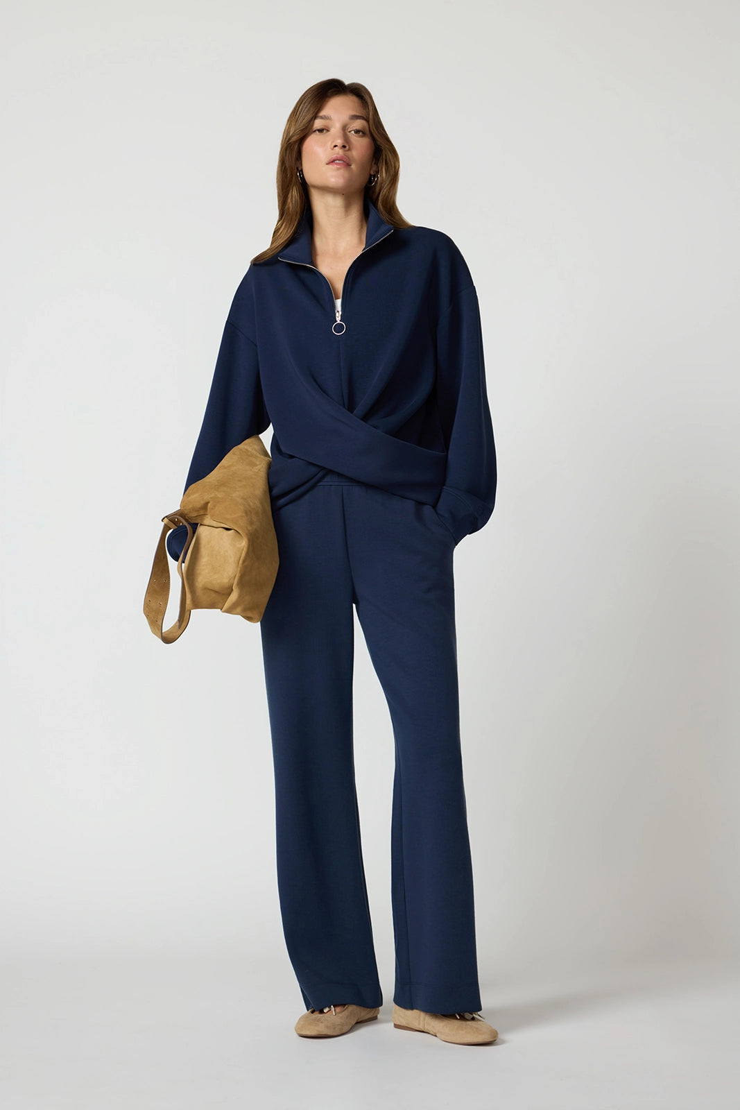 Dreamweave Crossover Pullover - Navy Blazer