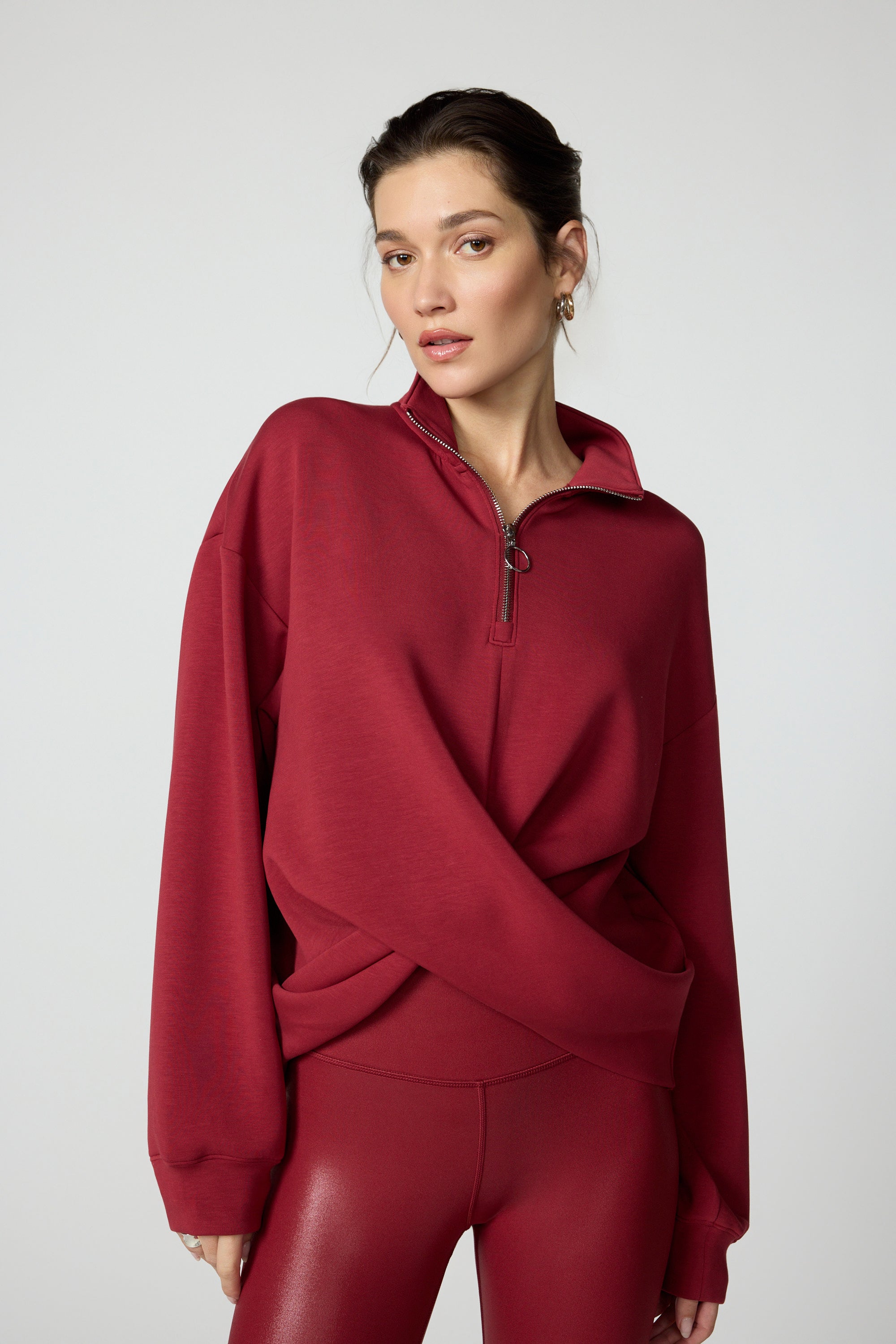 Dreamweave Crossover Pullover - Merlot