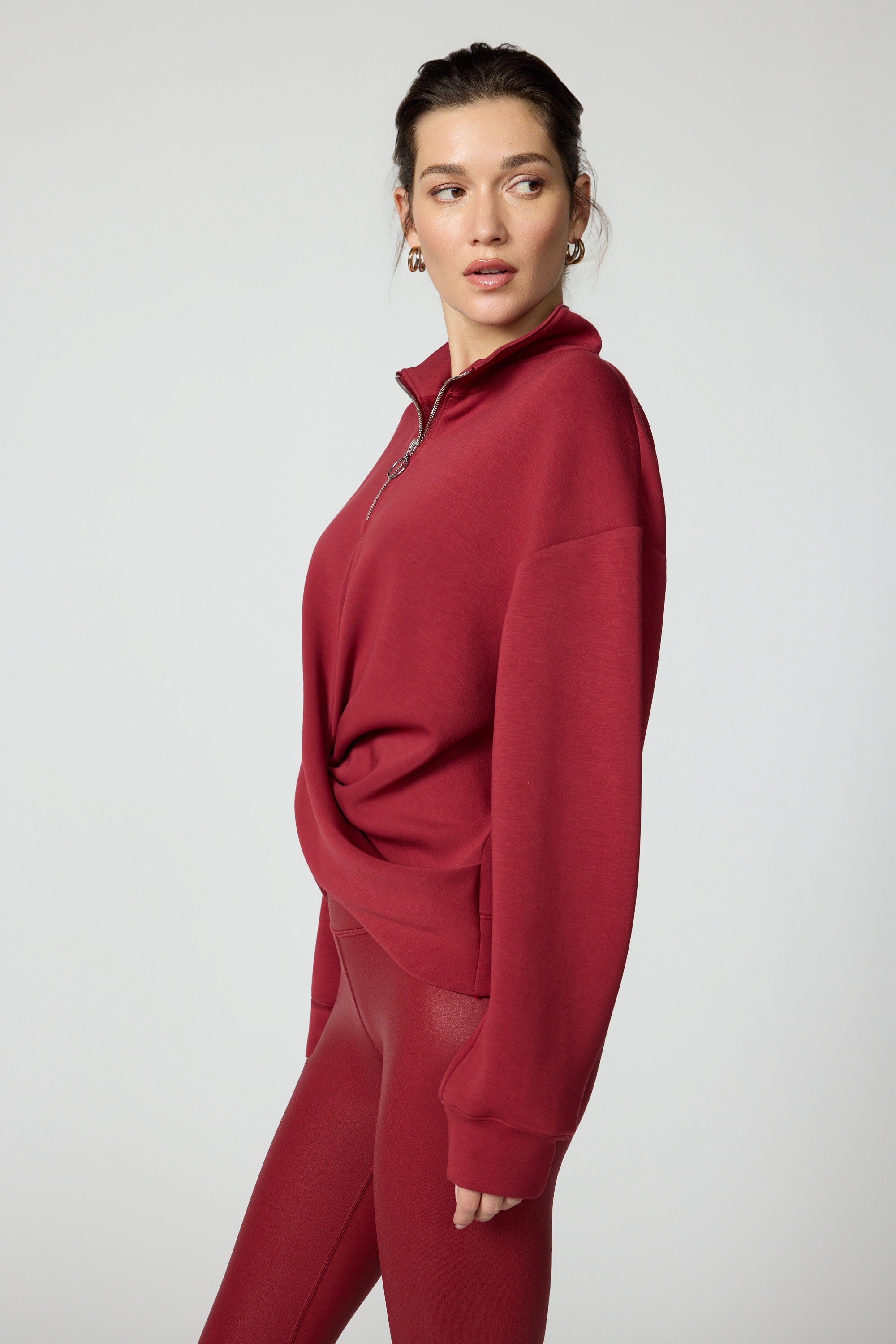 Dreamweave Crossover Pullover - Merlot