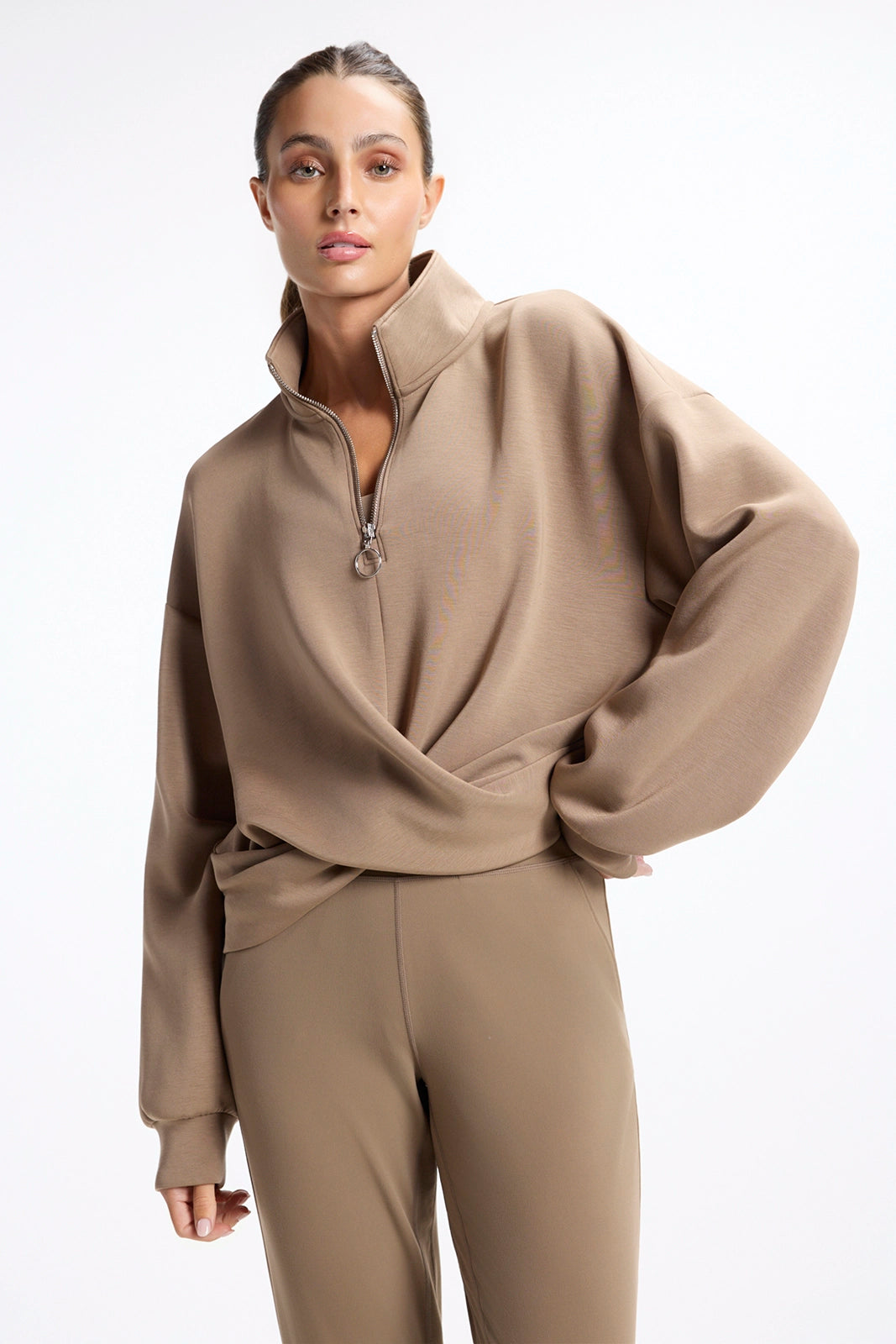For general description, go to 'Main Product Description' region - Dreamweave™ Crossover Pullover - Caribou