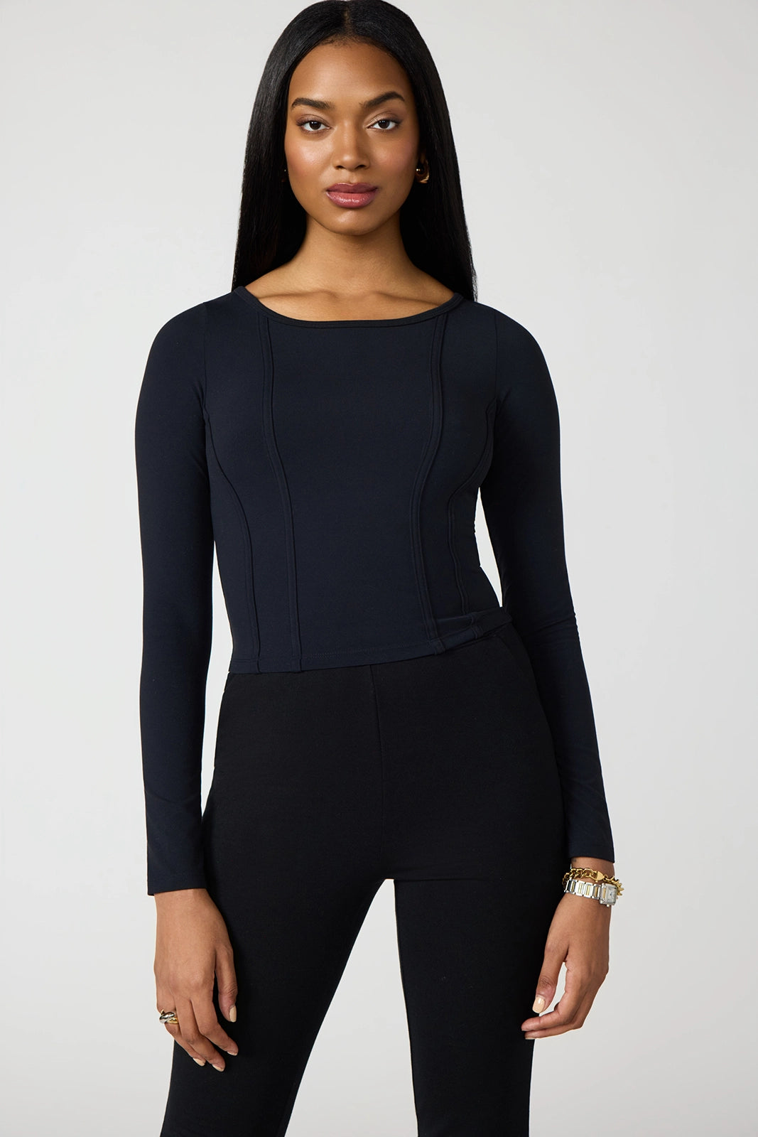 Cloud Corset Long Sleeve - Black