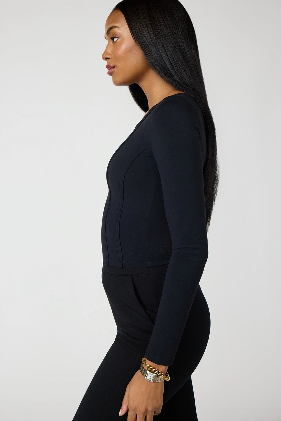 Cloud Corset Long Sleeve - Black
