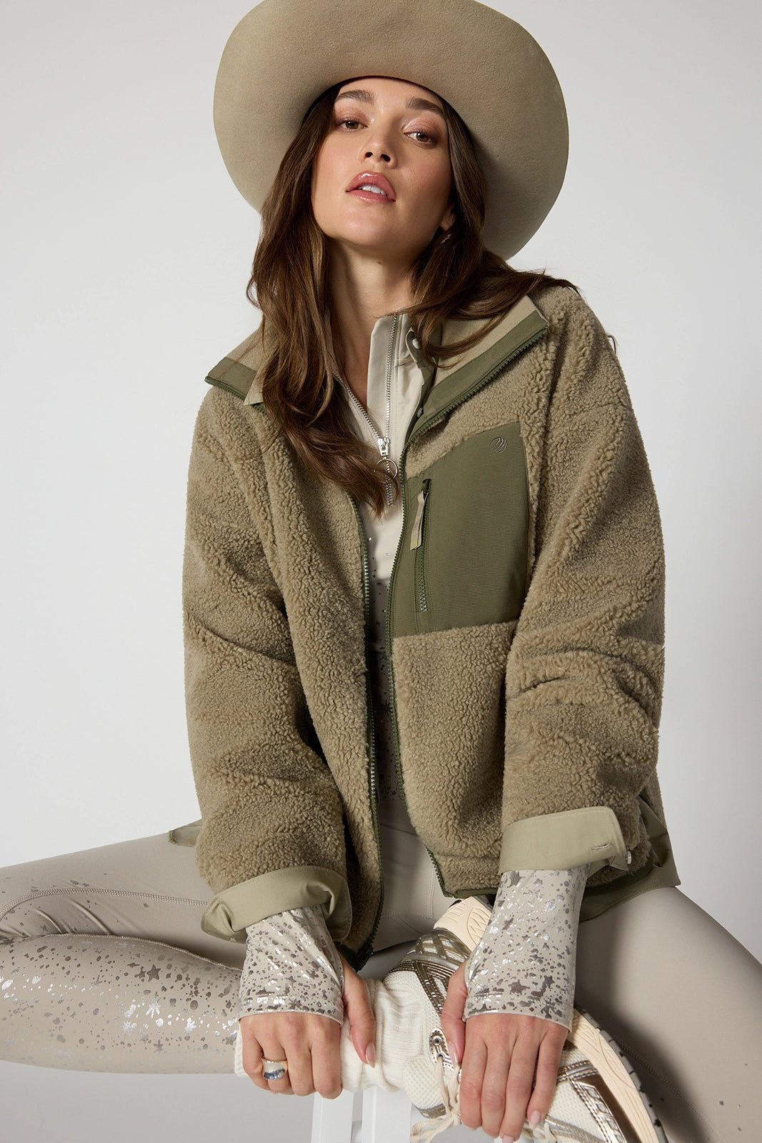 Star Foil Print Quarter Zip - Island Fossil